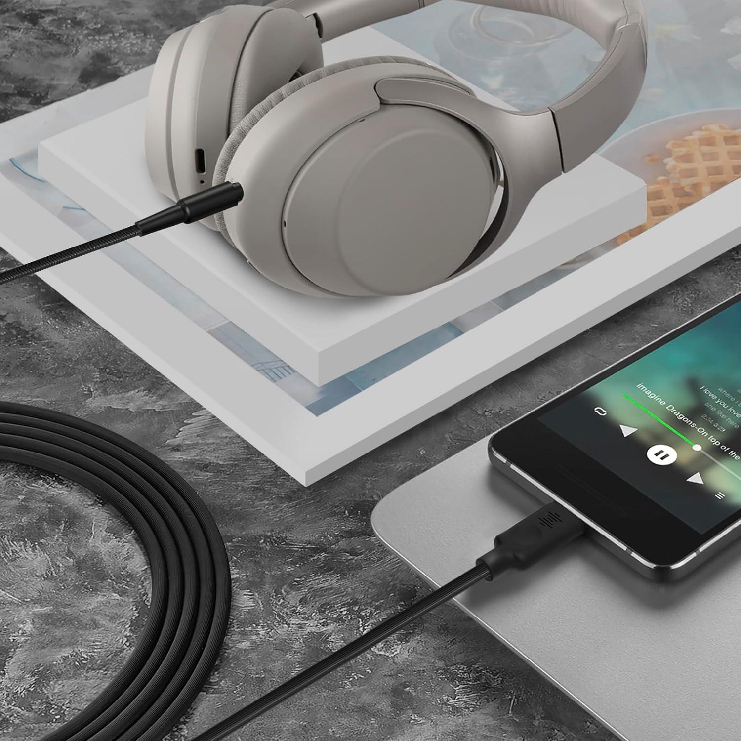 Cable USB-C a Audio con Micrófono GEEKRIA 1.2m Compatible Sony