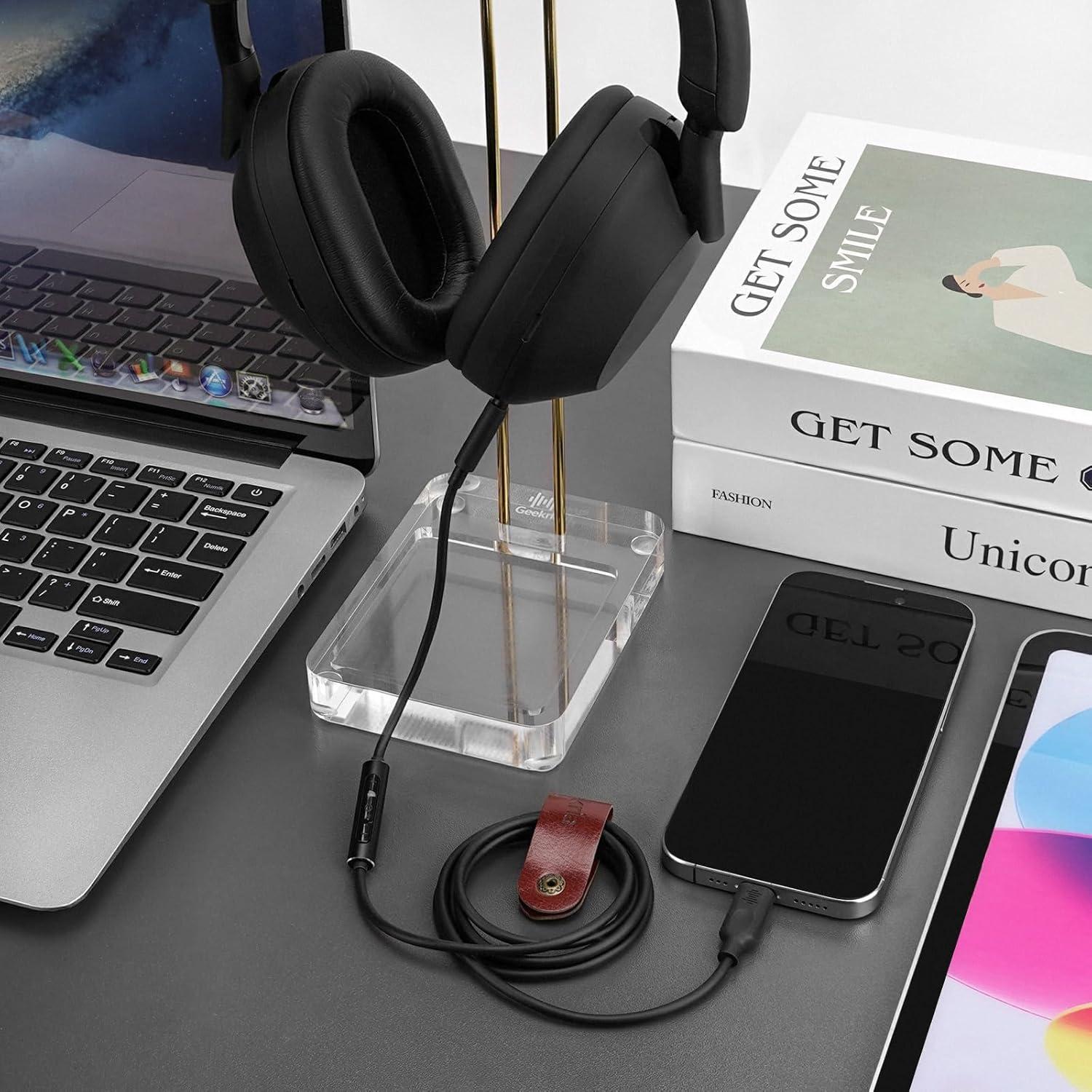 Cable USB-C a Audio GEEKRIA con Micrófono 1.2m Compatible Sony