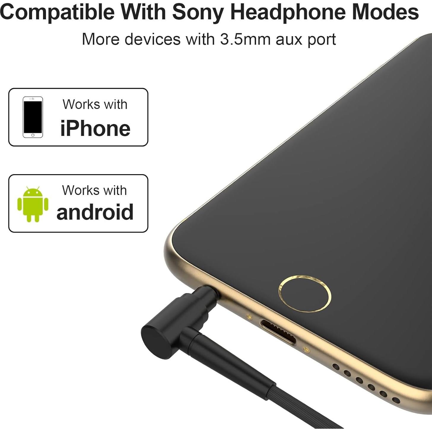 Cable de audio 3.5 mm Xivip 1.52 m compatible con Sony