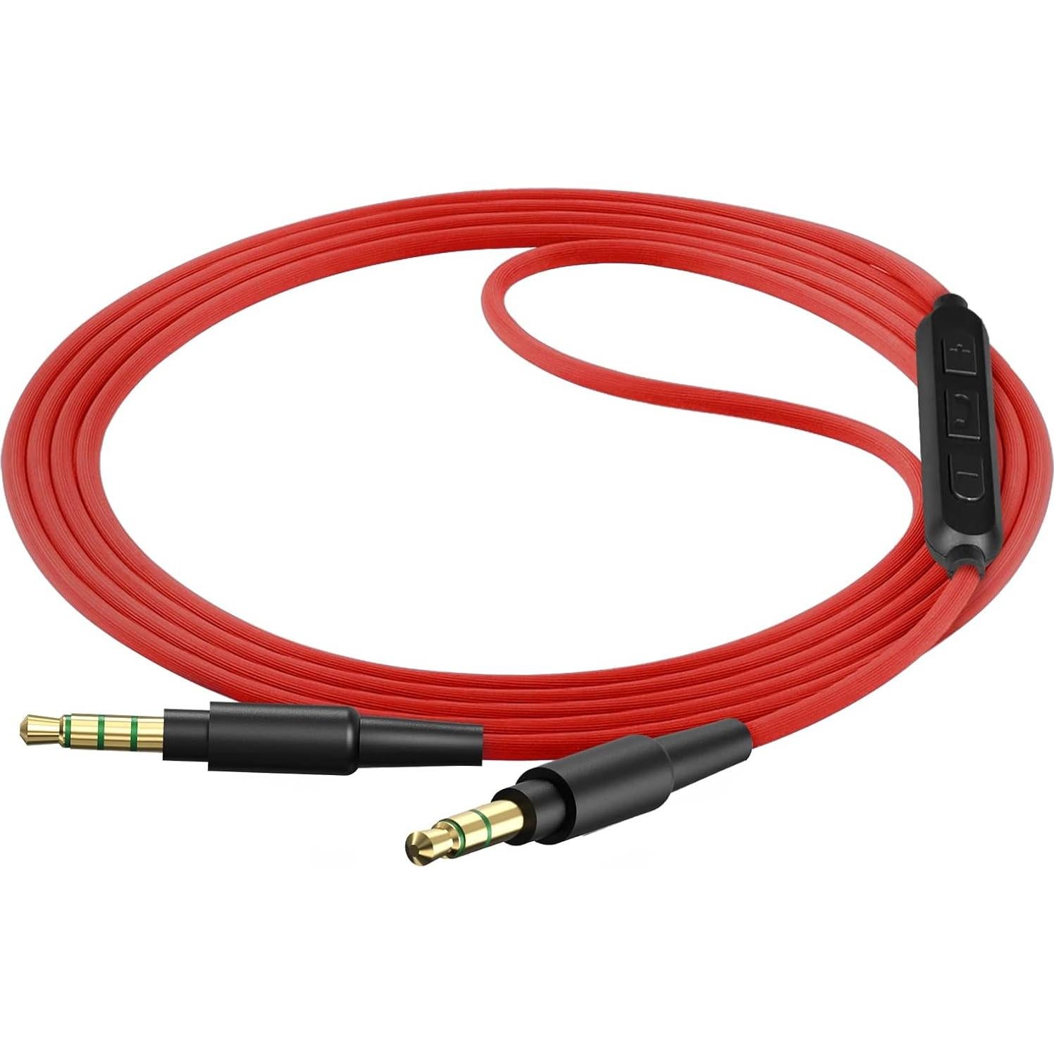 Cable de Audio GEEKRIA AUX 3.5mm con Micrófono 1.2m Rojo