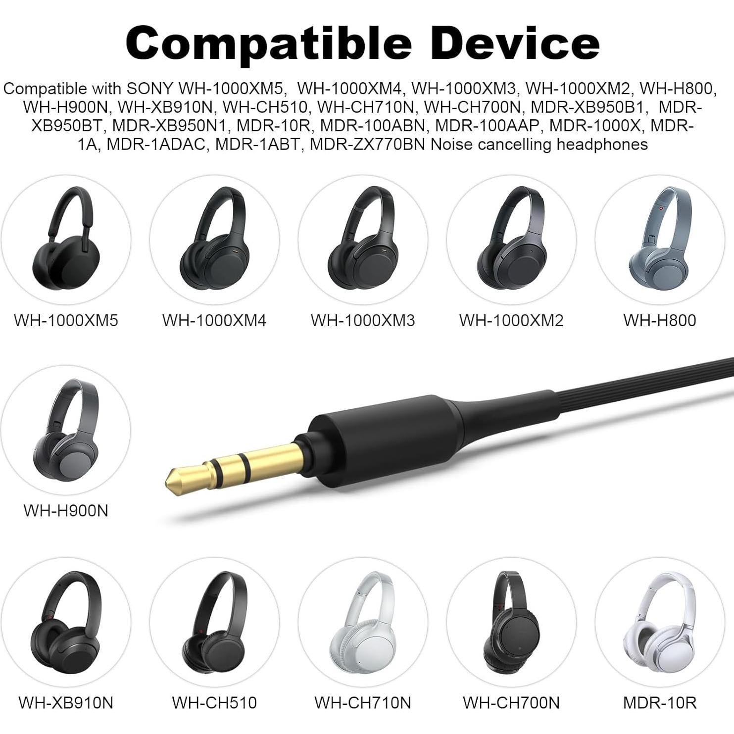 Cable de Audio 3.5mm Gneinour para Auriculares Sony WH-1000XM