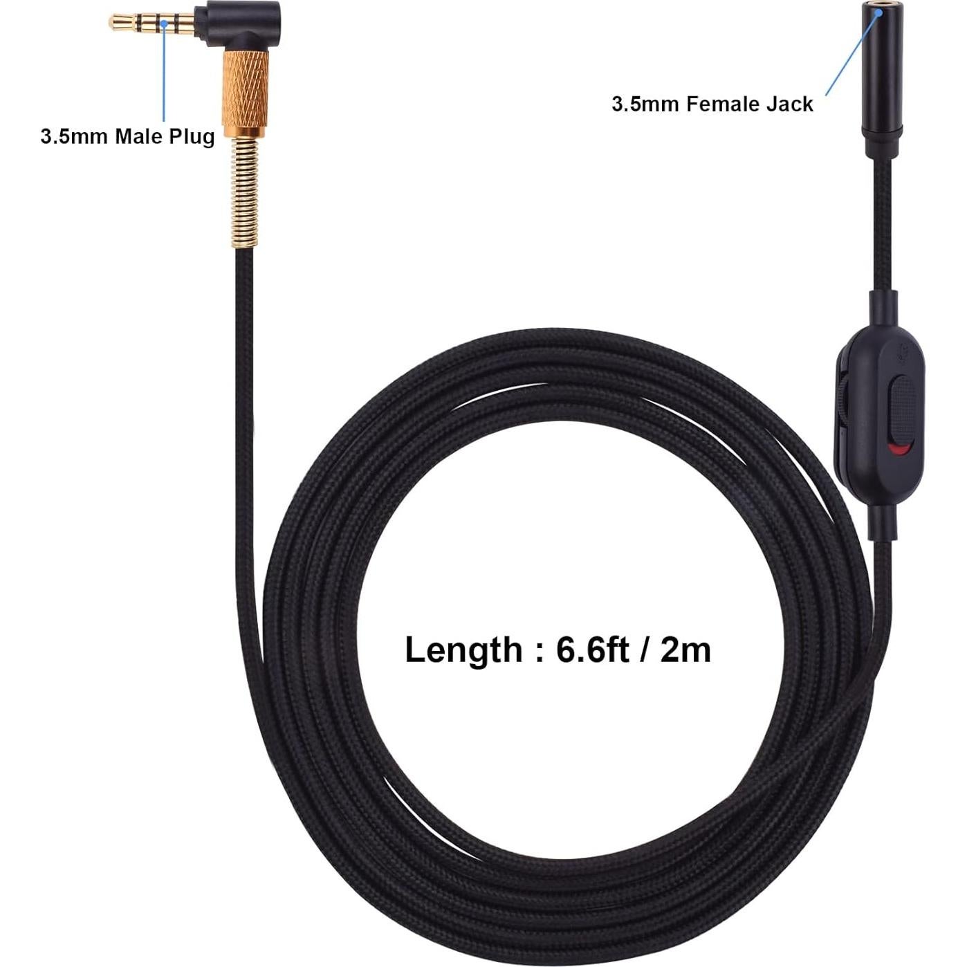 WH-1000XM5 Headphone Cable Extension Cord Wire Aux 3.5mm Male to Female Audio Jack Cable Headphone Splitter Compatible with Sony MDR-100ABN MDR-1A WH-1000xm4 WH-1000xm3 Wireless Headphones