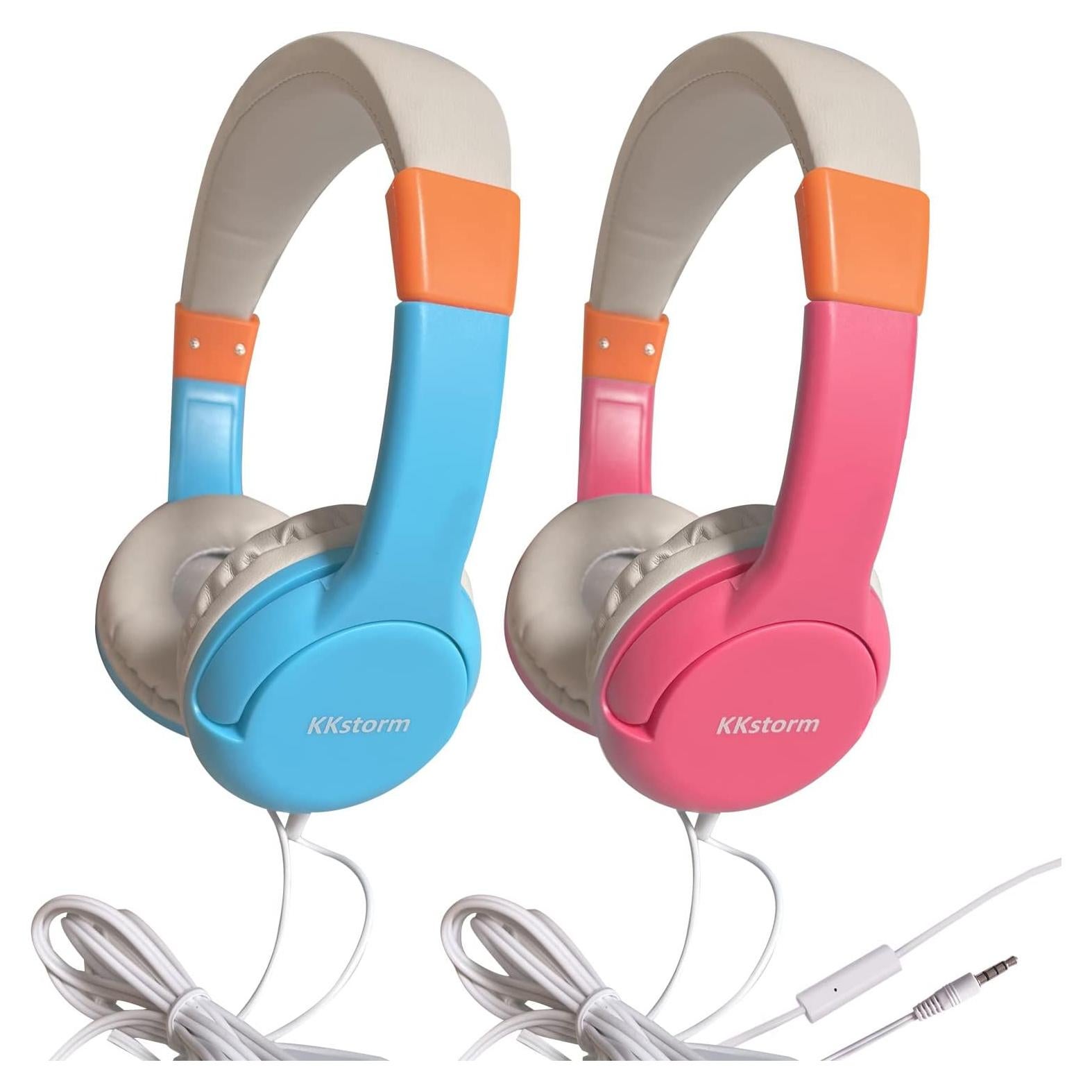 Auriculares KKstorm para Niños con Cable 1.22m Azul/Rosa 2Pack