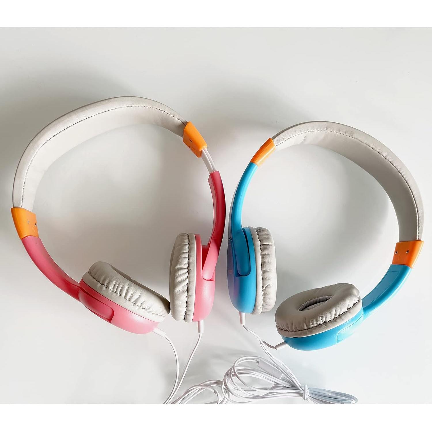 Auriculares KKstorm para Niños con Cable 1.22m Azul/Rosa 2Pack