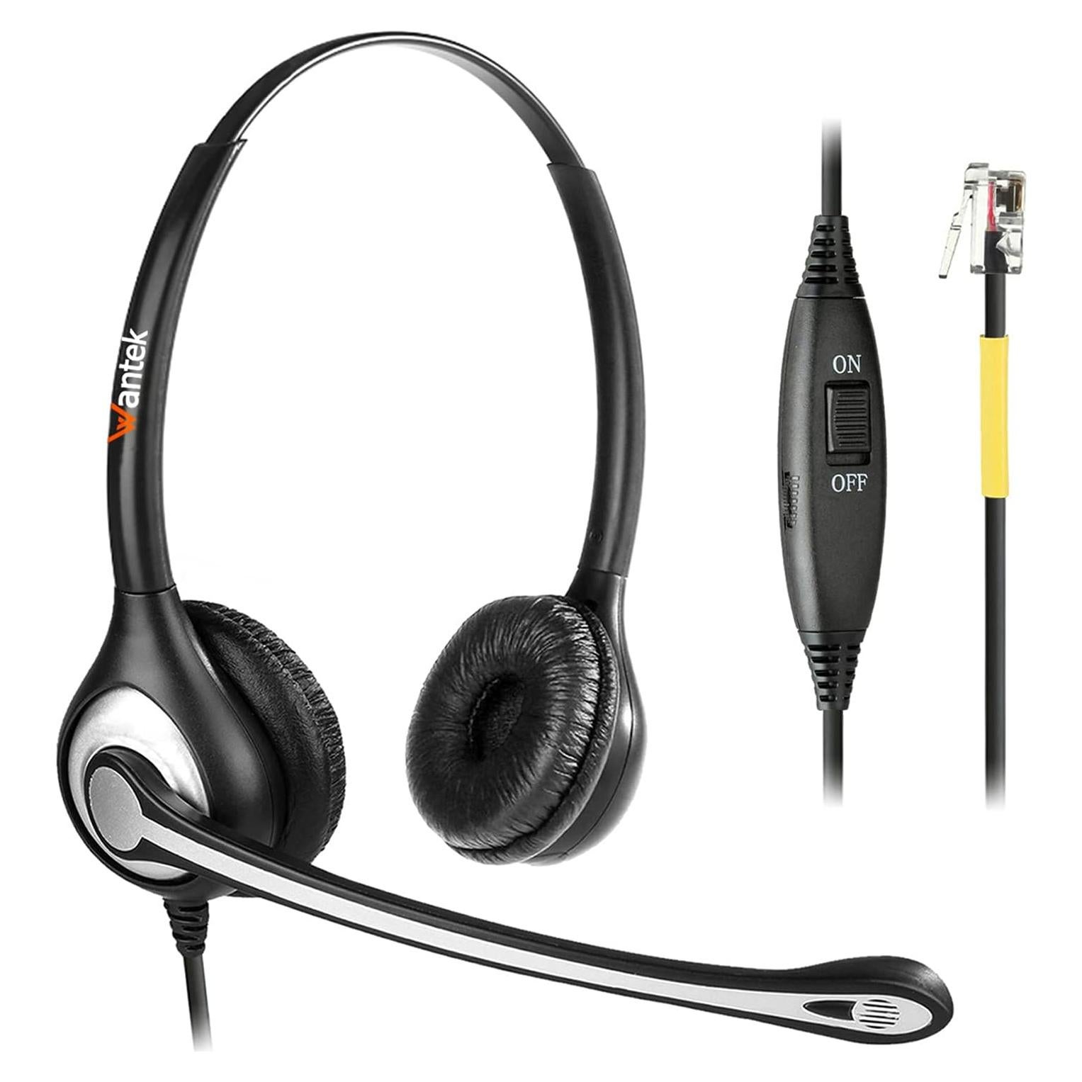 Auricular telefónico Wantek RJ9 con micrófono y cancelación de ruido