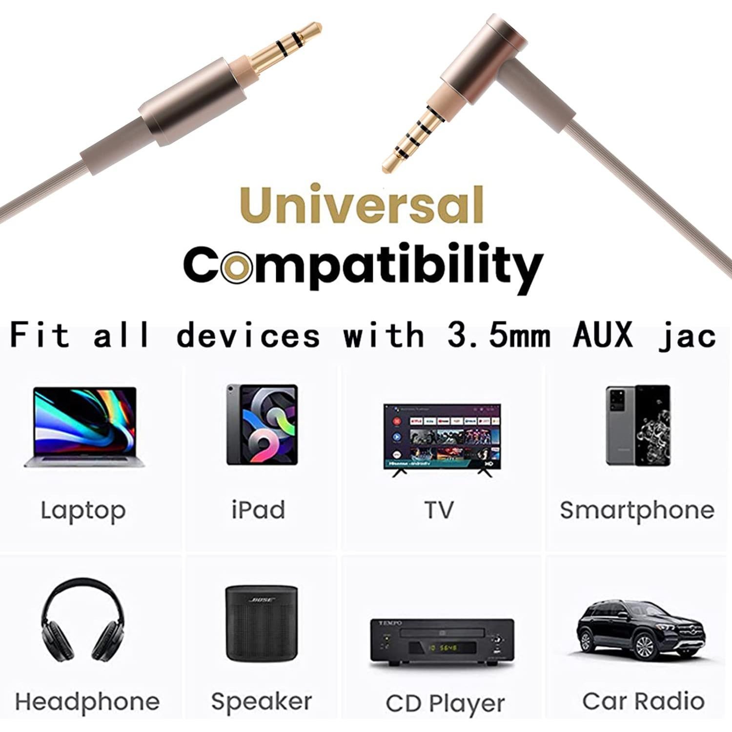 Cable de Audio 1.5m FAAEAL para Auriculares Sony y Audio-Technica