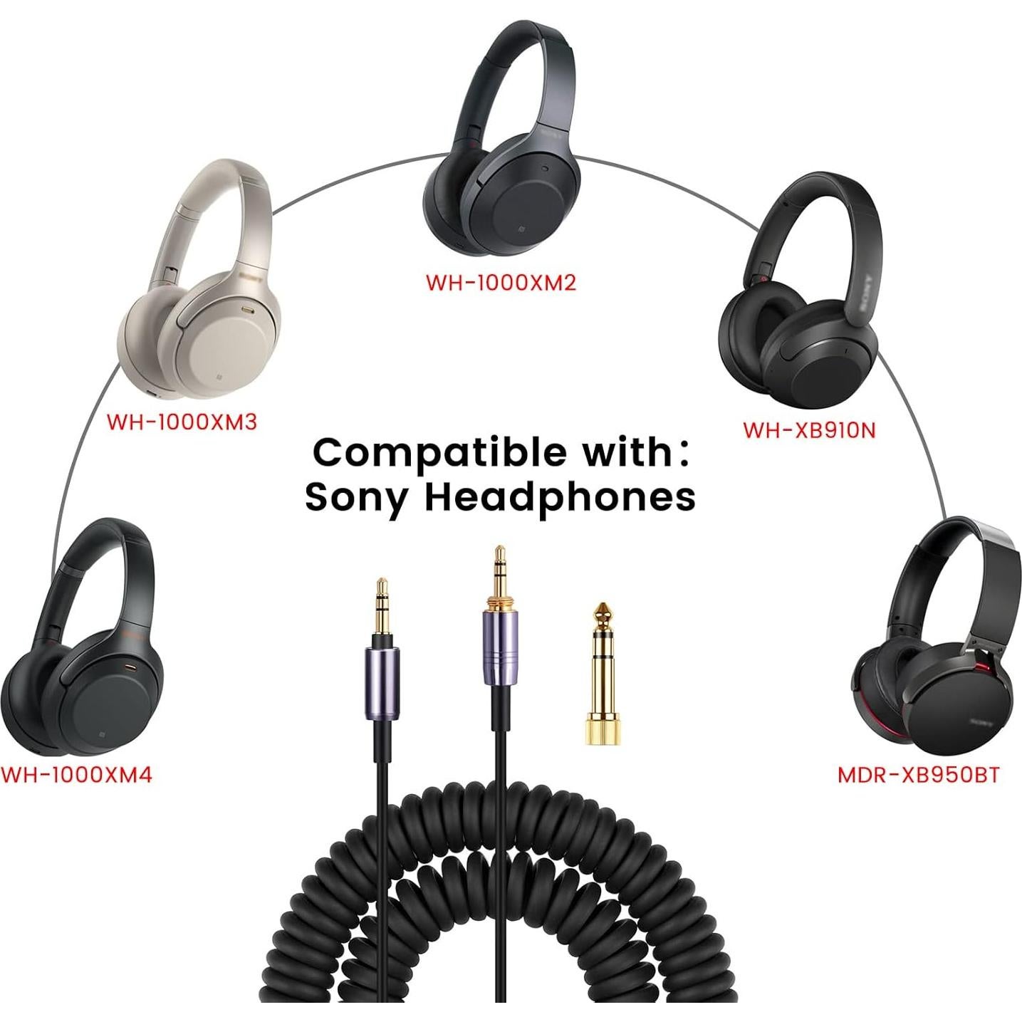 Cable de audio en espiral Weishan 3.5mm con adaptador 6.35mm