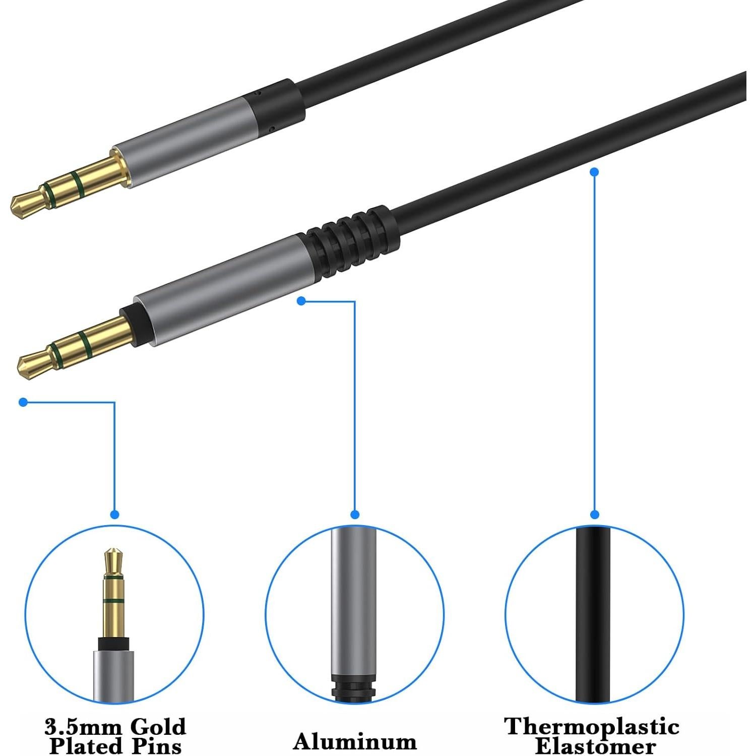 Cable de audio Linkidea AUX 3.5mm para auriculares 1.5m