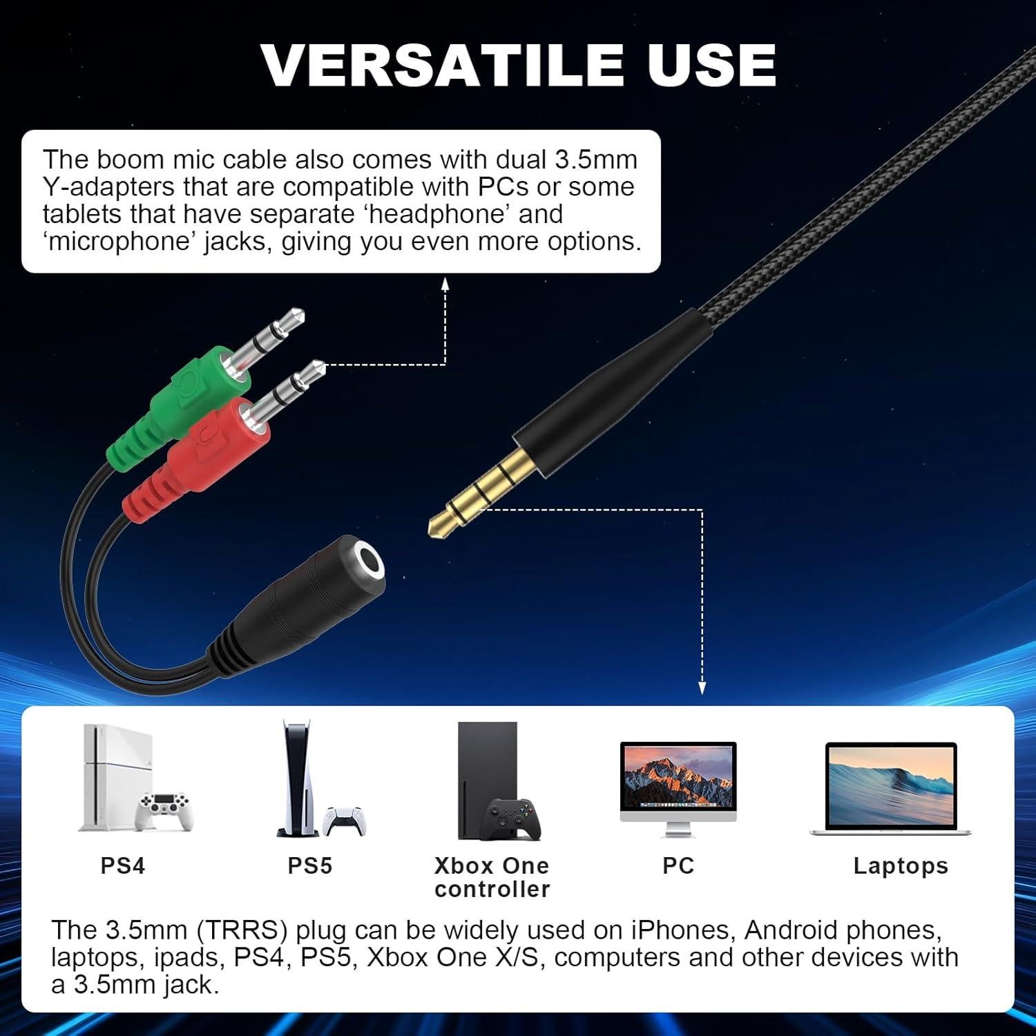 Micrófono Boom Zosvoses para Bose QuietComfort 35 II - 1.83m