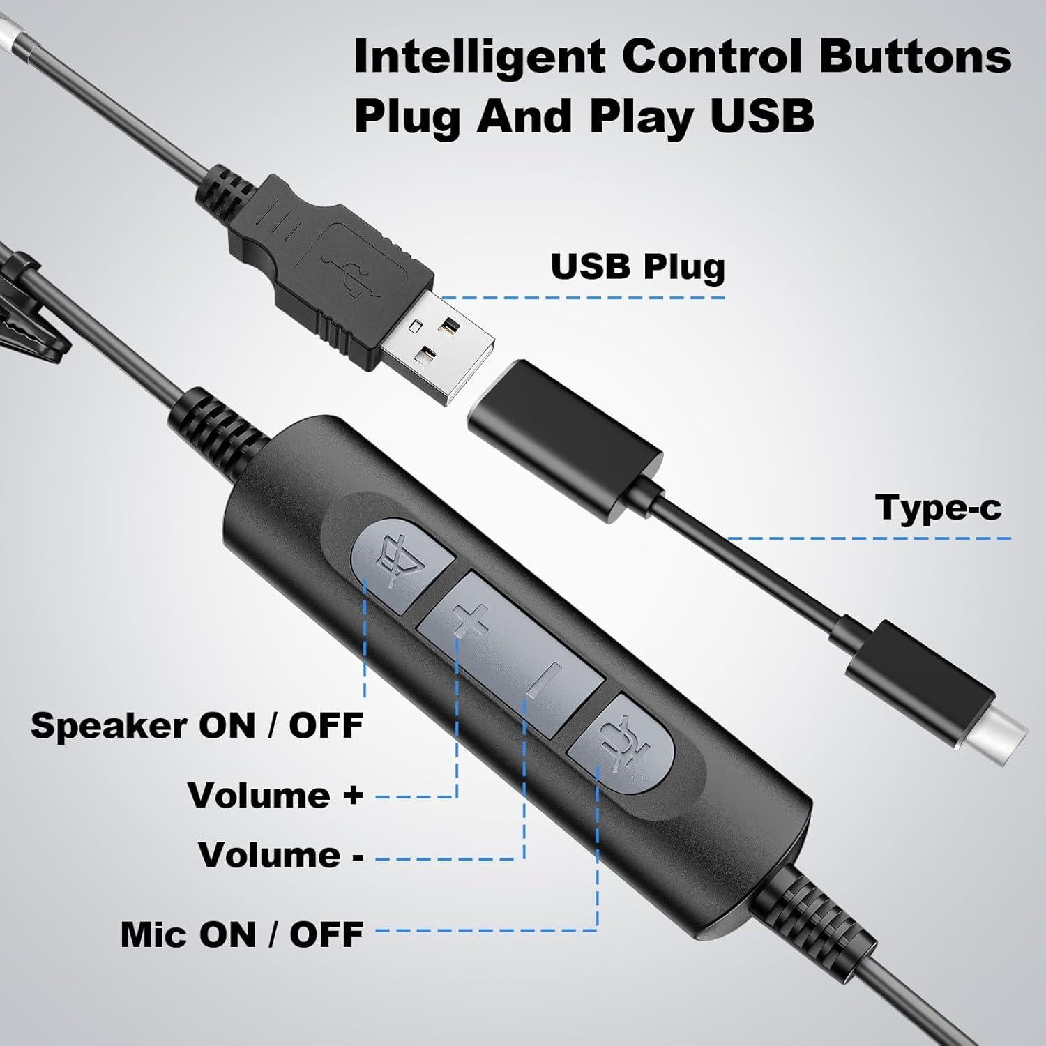 Auriculares USB Voistek V9 con micrófono y cancelación de ruido