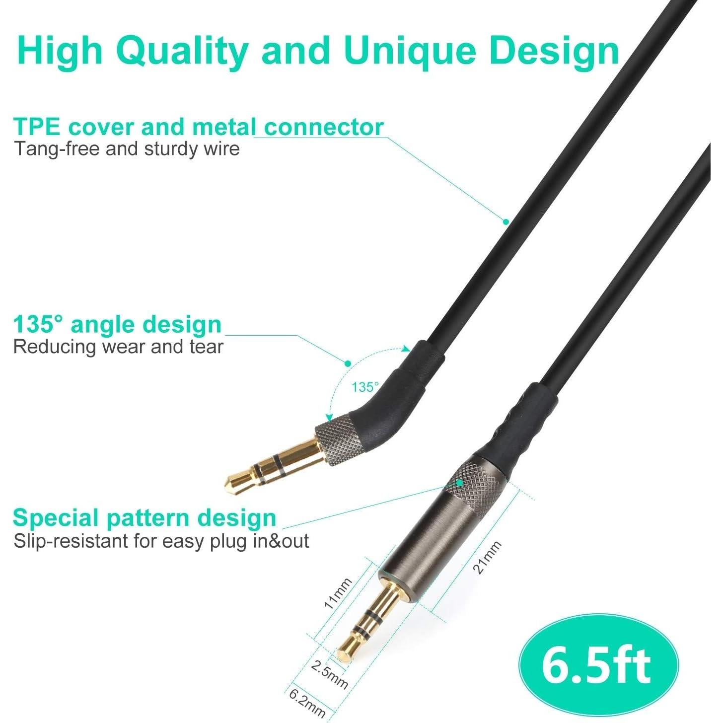 Cable Aux Mr Rex 2 Metros 3.5mm a 2.5mm Compatible Bose JBL