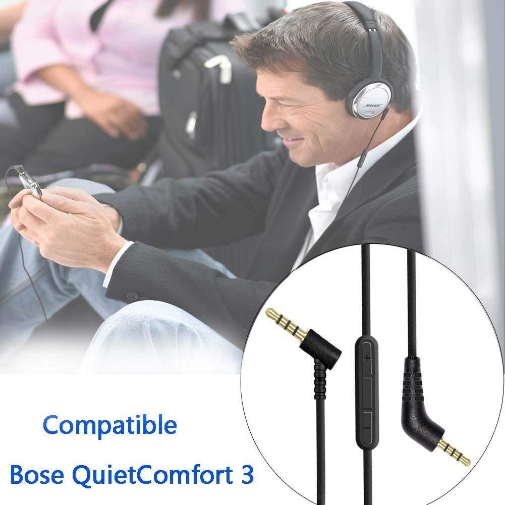 Cable de Audio Reemplazo BUTIAO para Bose QC3 1.4m con Micrófono
