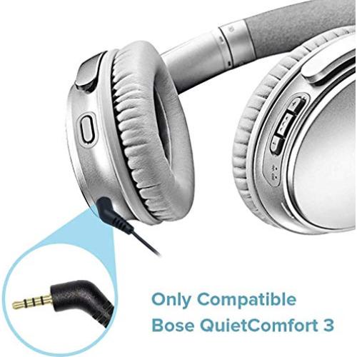 Cable de Audio Reemplazo BUTIAO para Bose QC3 1.4m con Micrófono