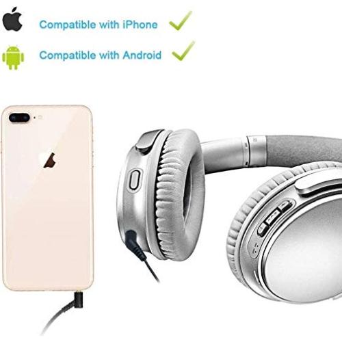 Cable de Audio Reemplazo BUTIAO para Bose QC3 1.4m con Micrófono