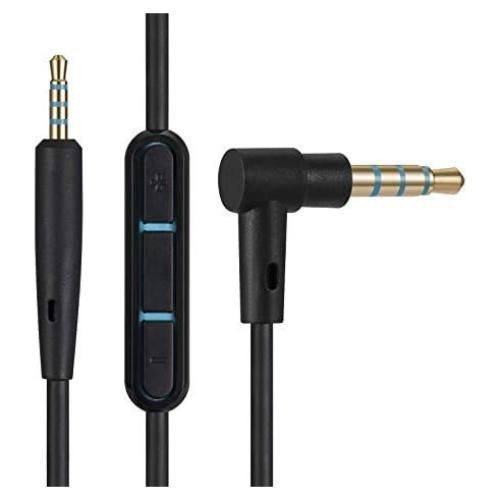 Cable de Reemplazo con Micrófono para Auriculares Bose QC25 QC35 - 140cm Negro