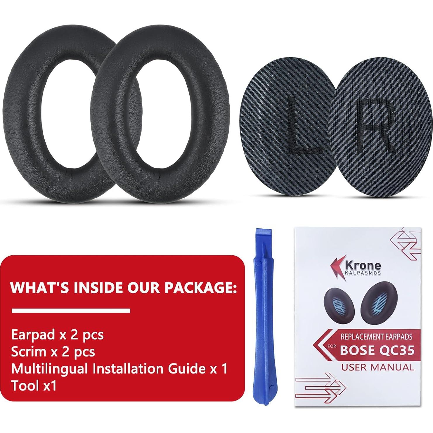 Almohadillas de Reemplazo Krone Kalpasmos para Auriculares Bose - Negro