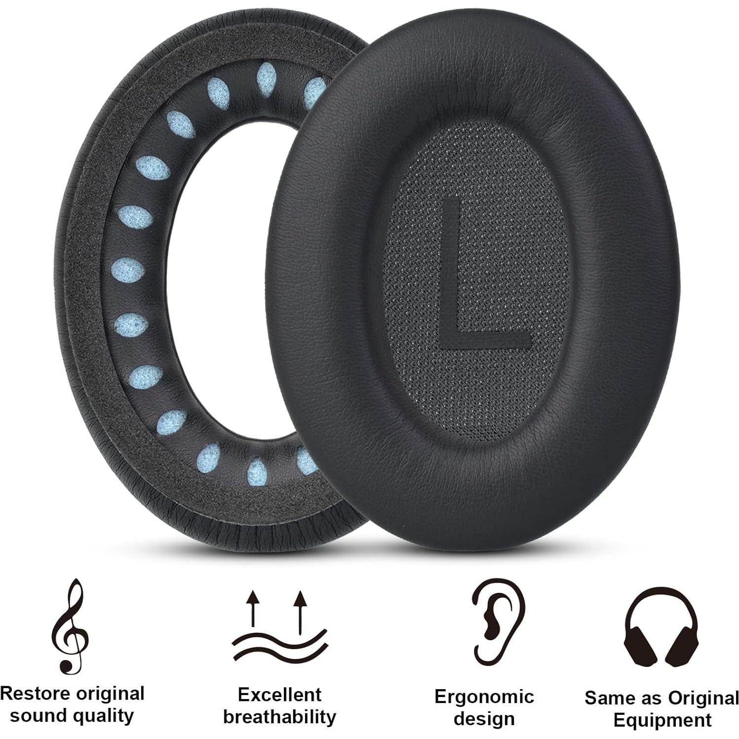 Almohadillas de Reemplazo QKIIP para Bose QC45 y QC SE - Negro