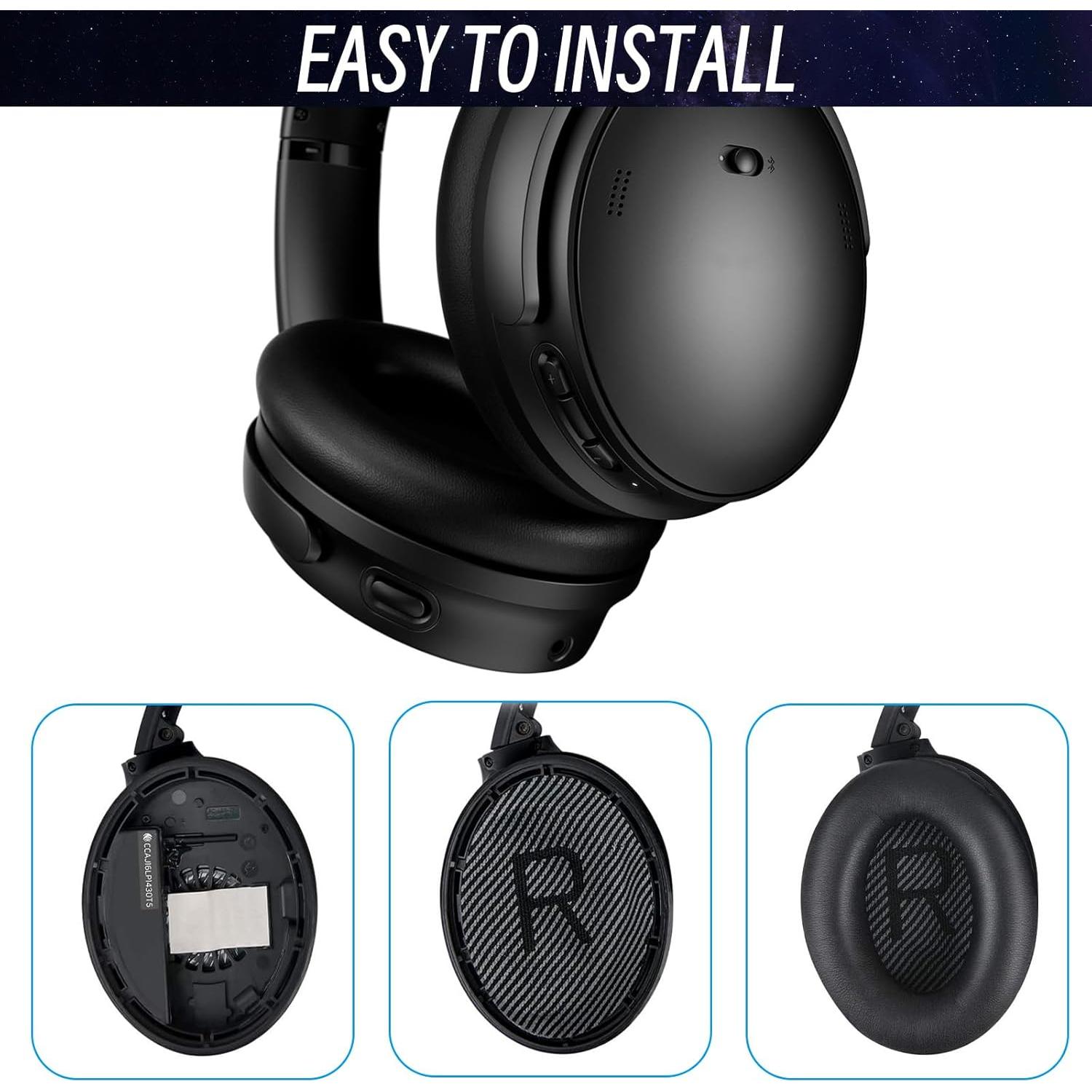 Almohadillas de Reemplazo QKIIP para Bose QC45 y QC SE - Negro