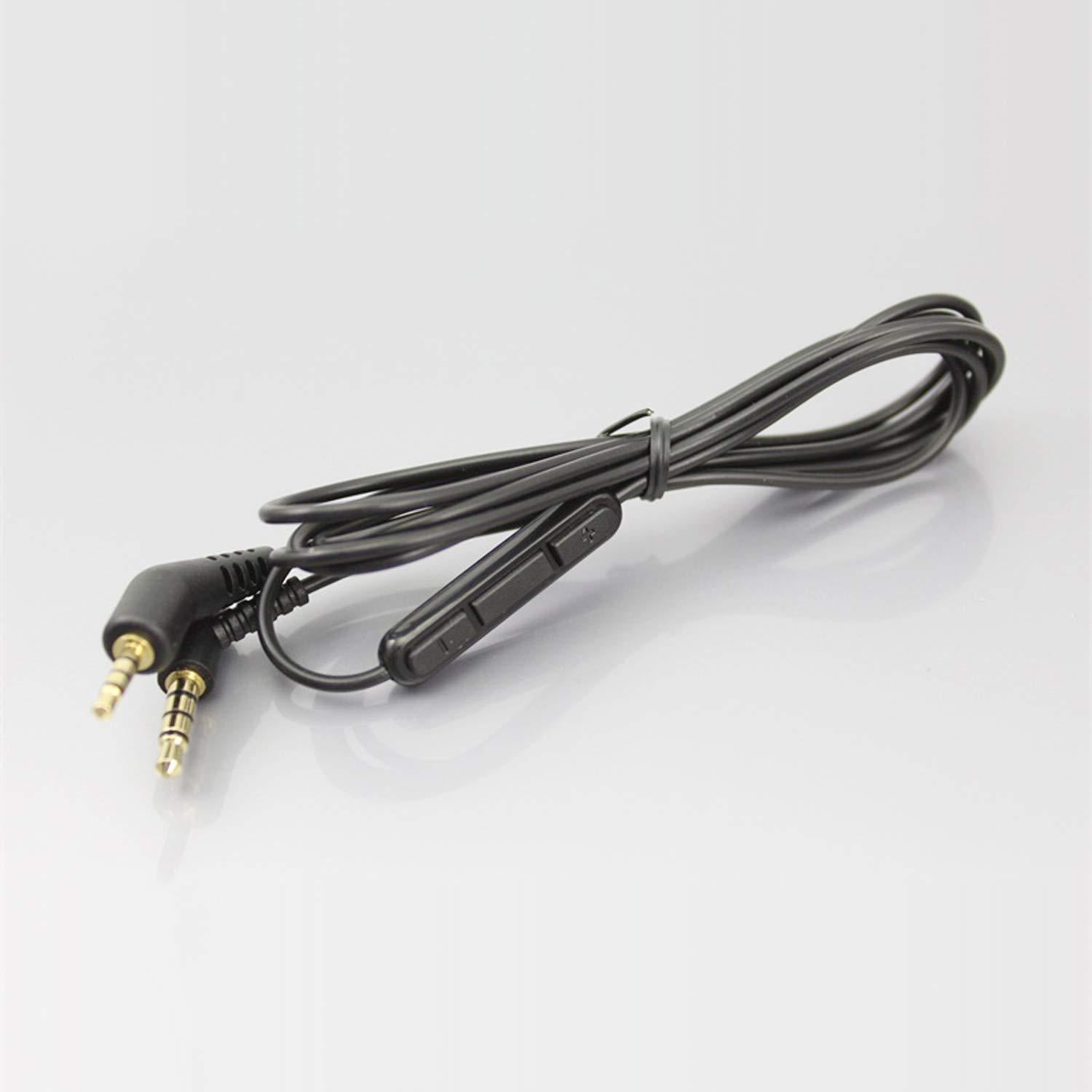 Replacement Audio Cable Cord Line Compatible with for Bose QC3 QuietComfort 3 Headphones Inline Mic Remote Volume Control for iOS Android System