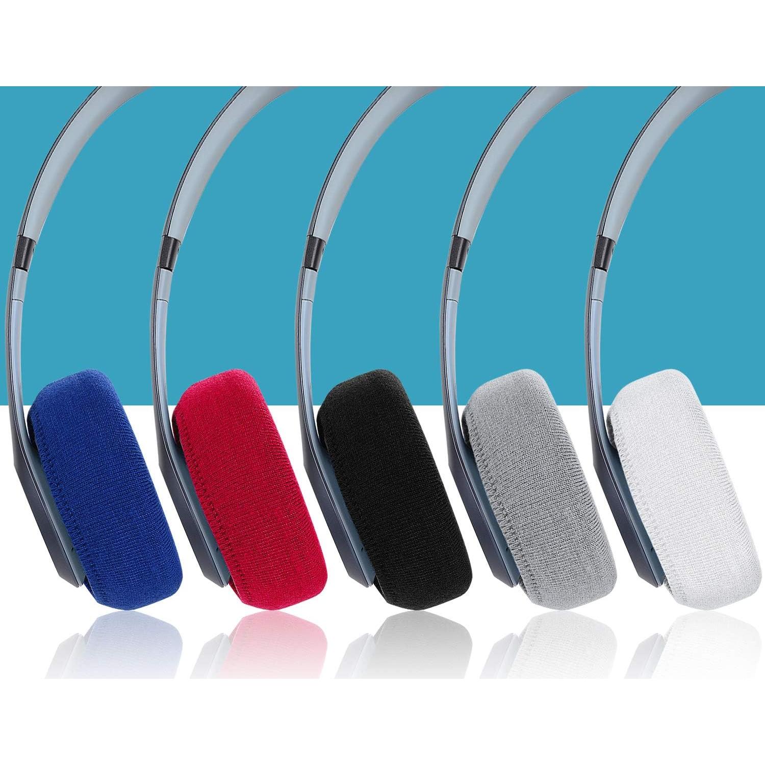 Earpads Sweater Cover Protectors with Stretchable Knit Fabric for Beats Studio 3/2 Bose QC35 25 15 Headphones and Other Headsets with 3-4 Inch Ear Cushions [ 2 Pairs ] (White)