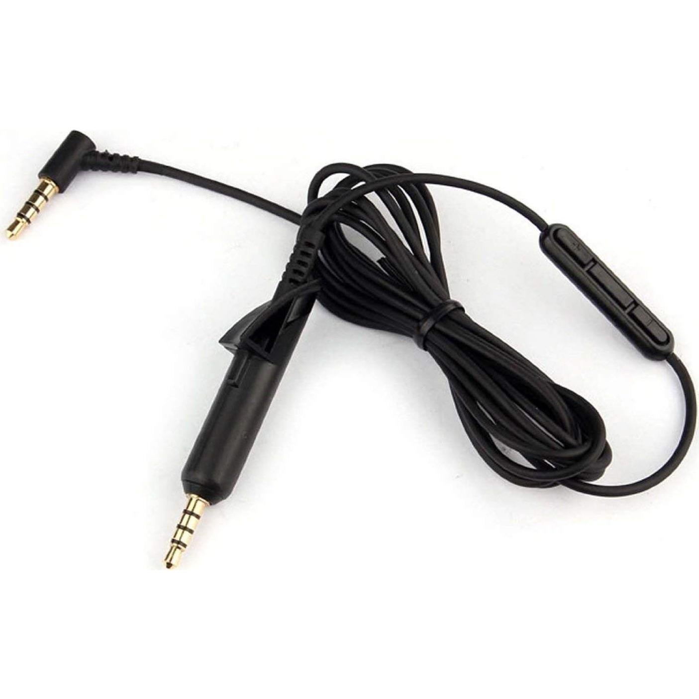 Replacement Extension Audio Cable Cord with Mic Volume Control Fit for Bose QuietComfort 15 QC15 QC2 Headphones (Black)