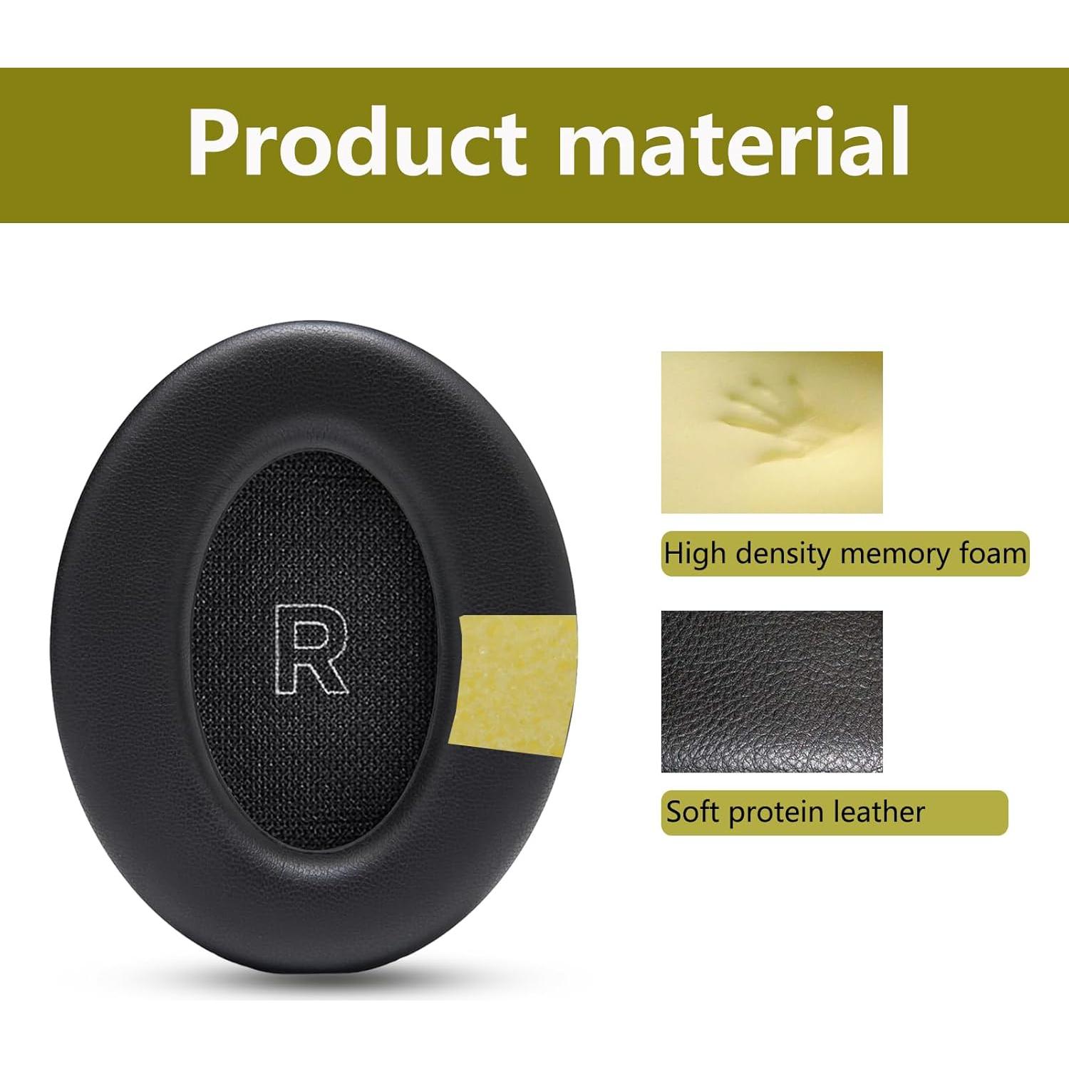 Almohadillas de Repuesto ACCIUK para Auriculares Bose QC Ultra - Negro