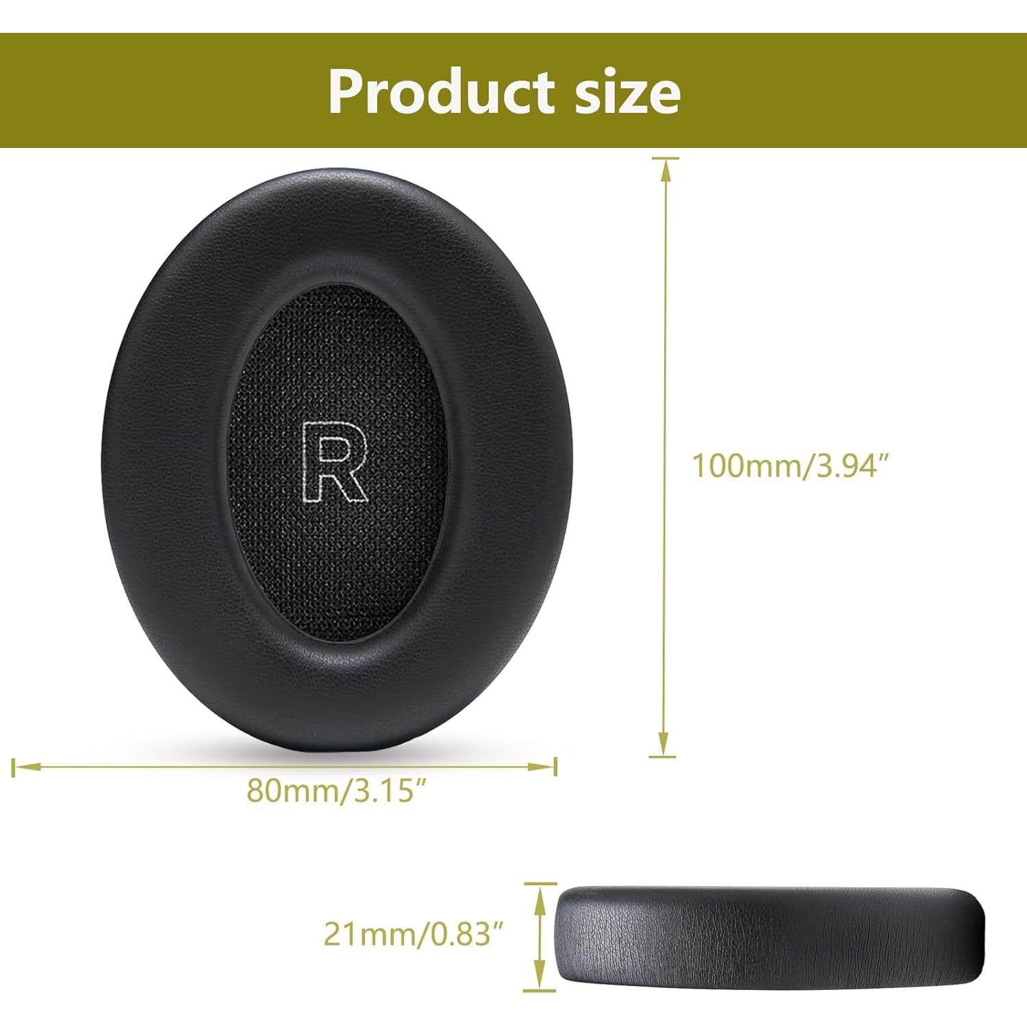 Almohadillas de Repuesto ACCIUK para Auriculares Bose QC Ultra - Negro