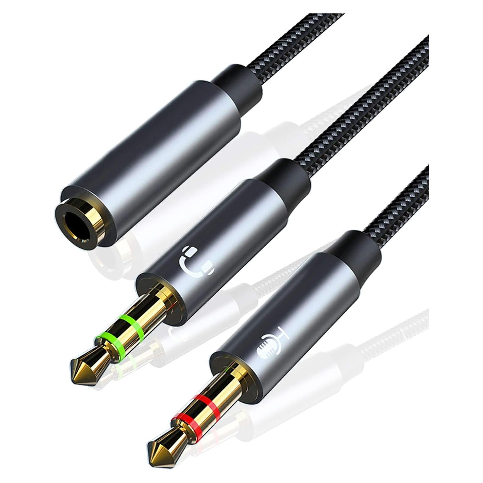 Cable divisor Y 3.5mm TRRS a dos TRS para PC LOL PARTY 30cm