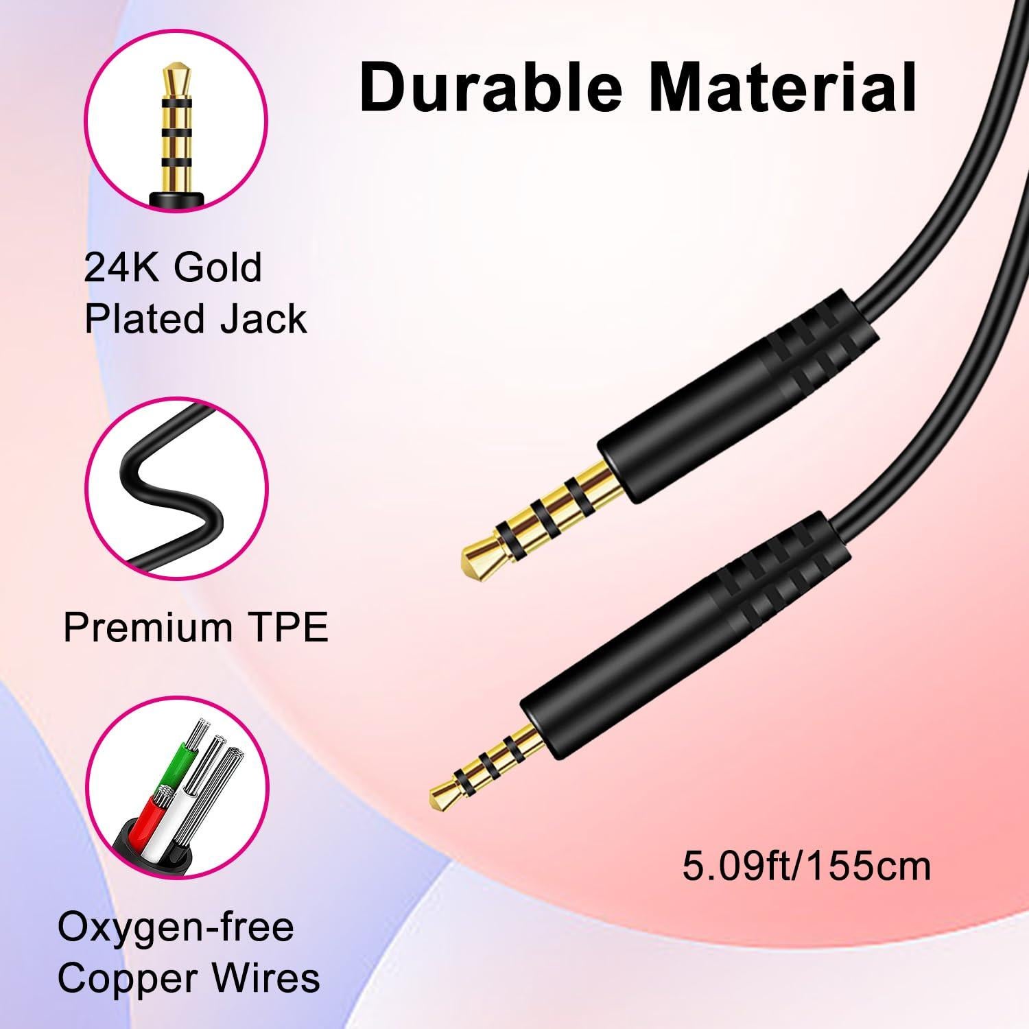 Cable de audio 2.5mm a 3.5mm Weatwo para auriculares Bose