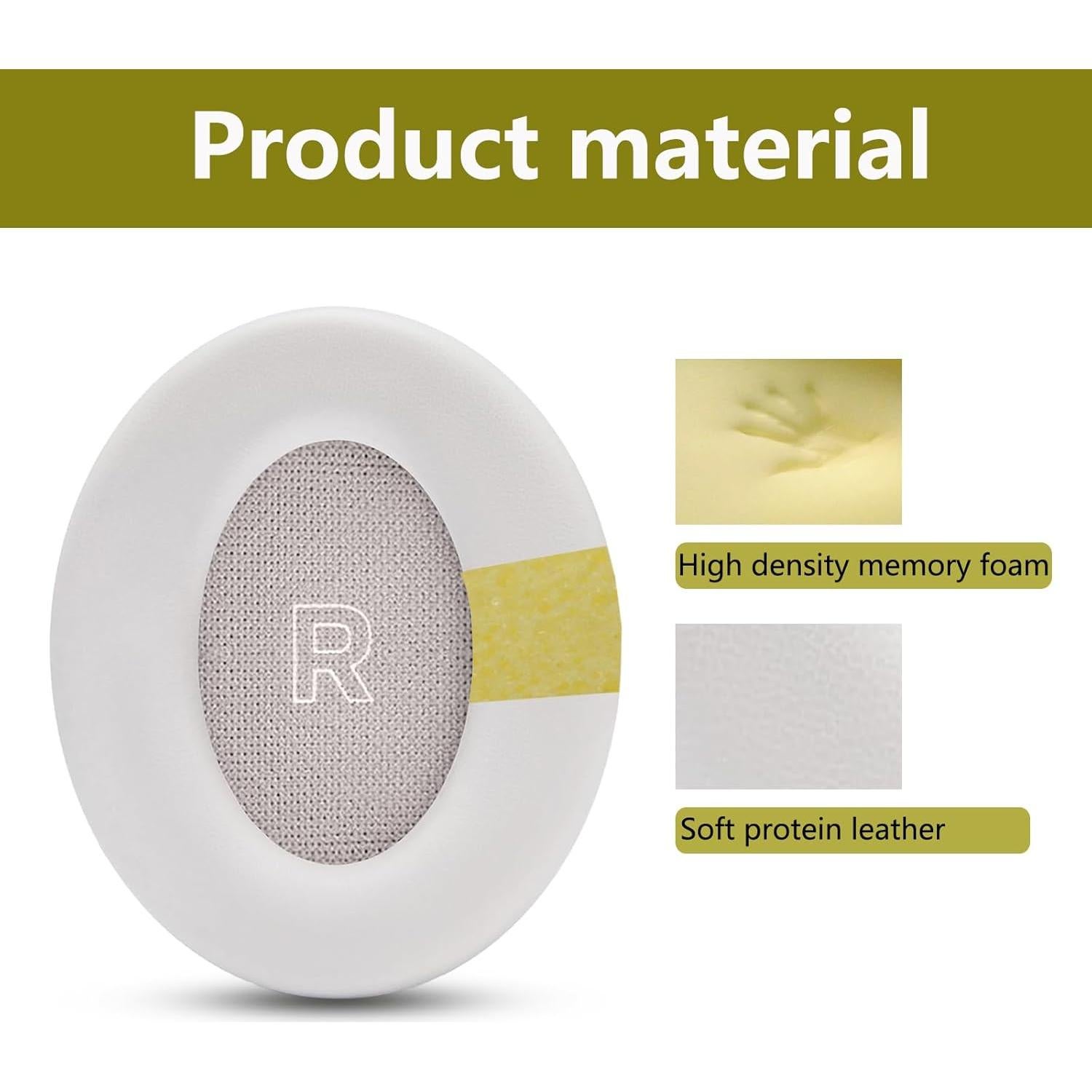 Almohadillas de Repuesto ACCIUK para Auriculares Bose QC Ultra - 1 Par Blanco