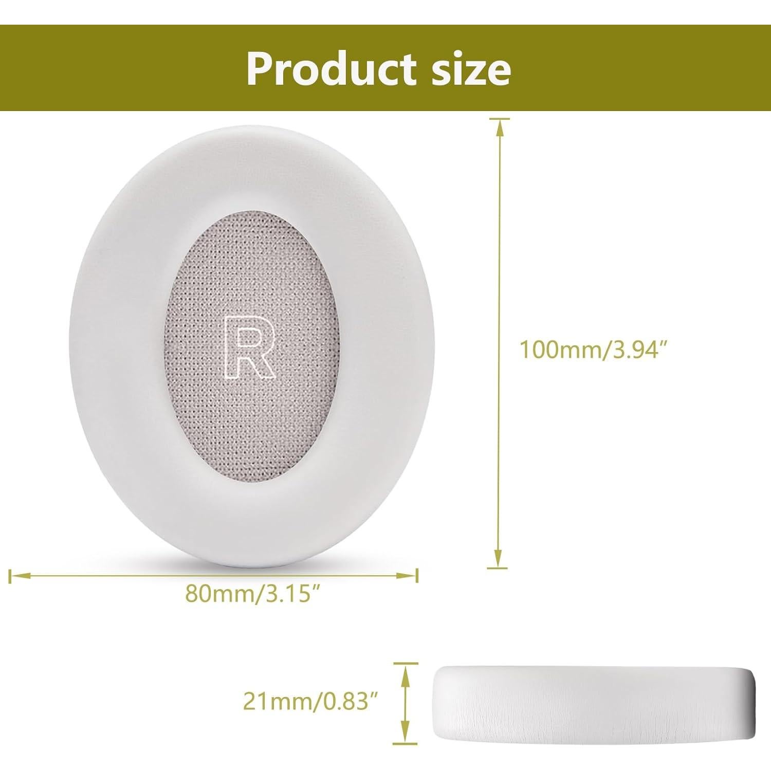 Almohadillas de Repuesto ACCIUK para Auriculares Bose QC Ultra - 1 Par Blanco