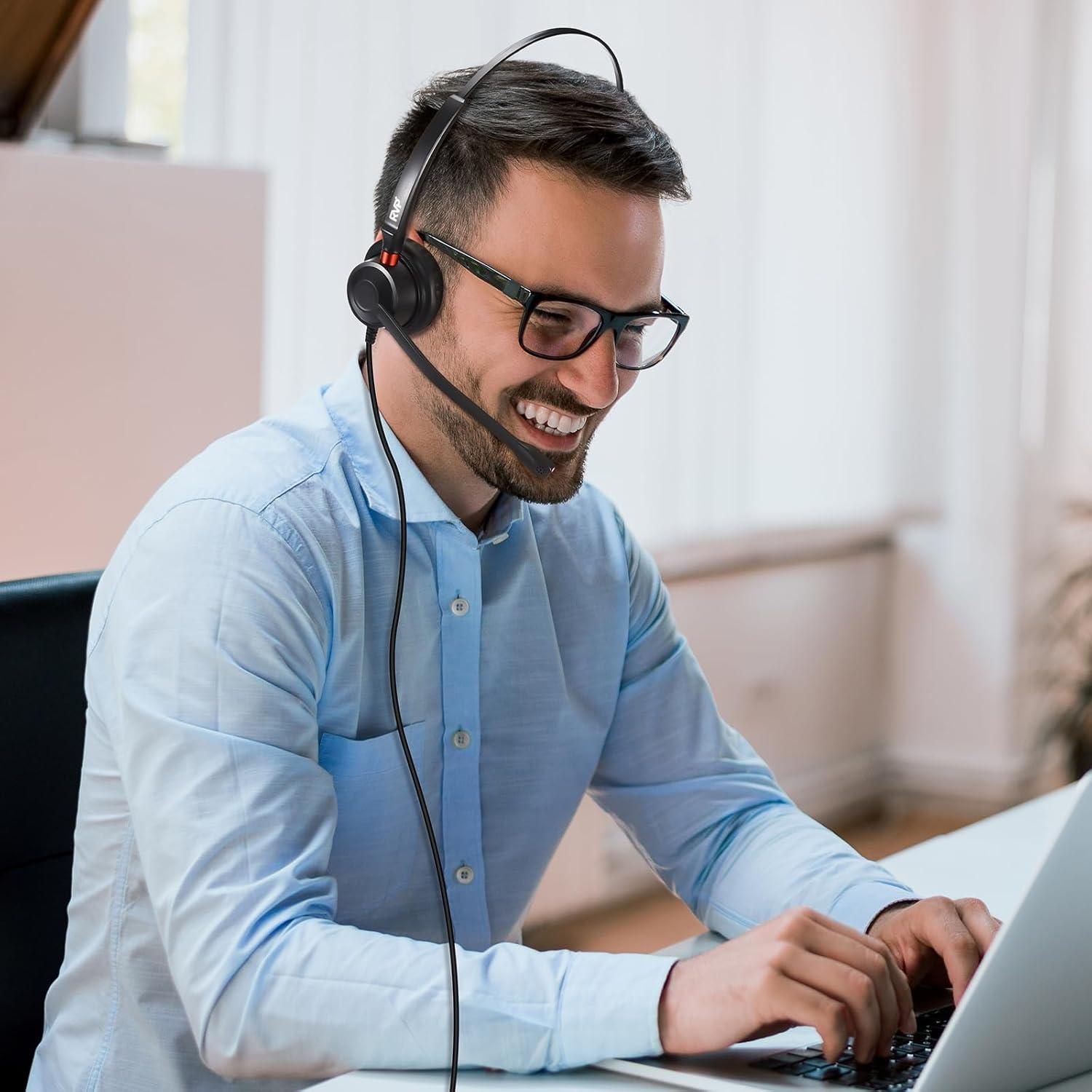 Auricular USB RVP+ con micrófono y cancelación de ruido