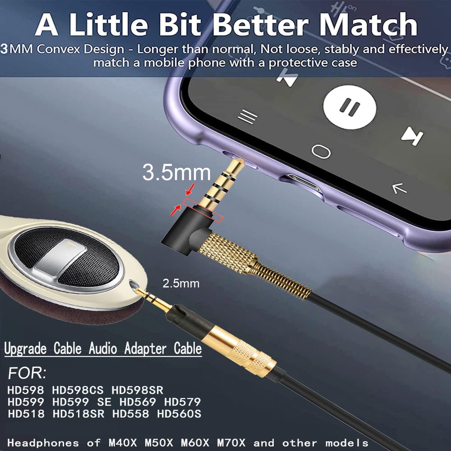 Cable de Audio Reemplazo Sennheiser HD598 HD558 1.2m con Micrófono