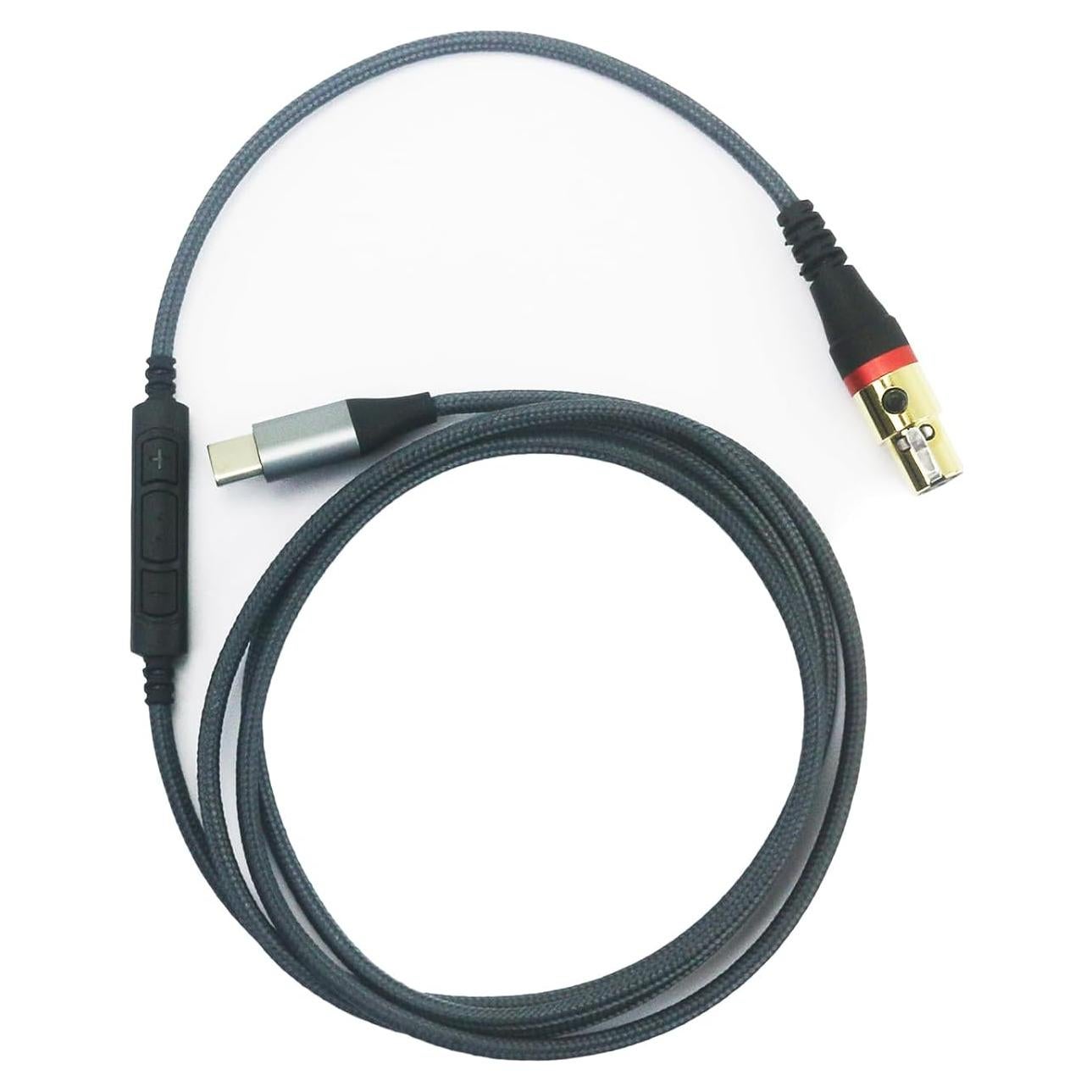 NewFantasia USB C Type-C Audio Cable Compatible with Sennheiser HD 490 PRO, HD 490 PRO Plus Headphones, Remote Volume Mic Compatible with iPhone 16/16pro/15/15Pro /Plus/iPad