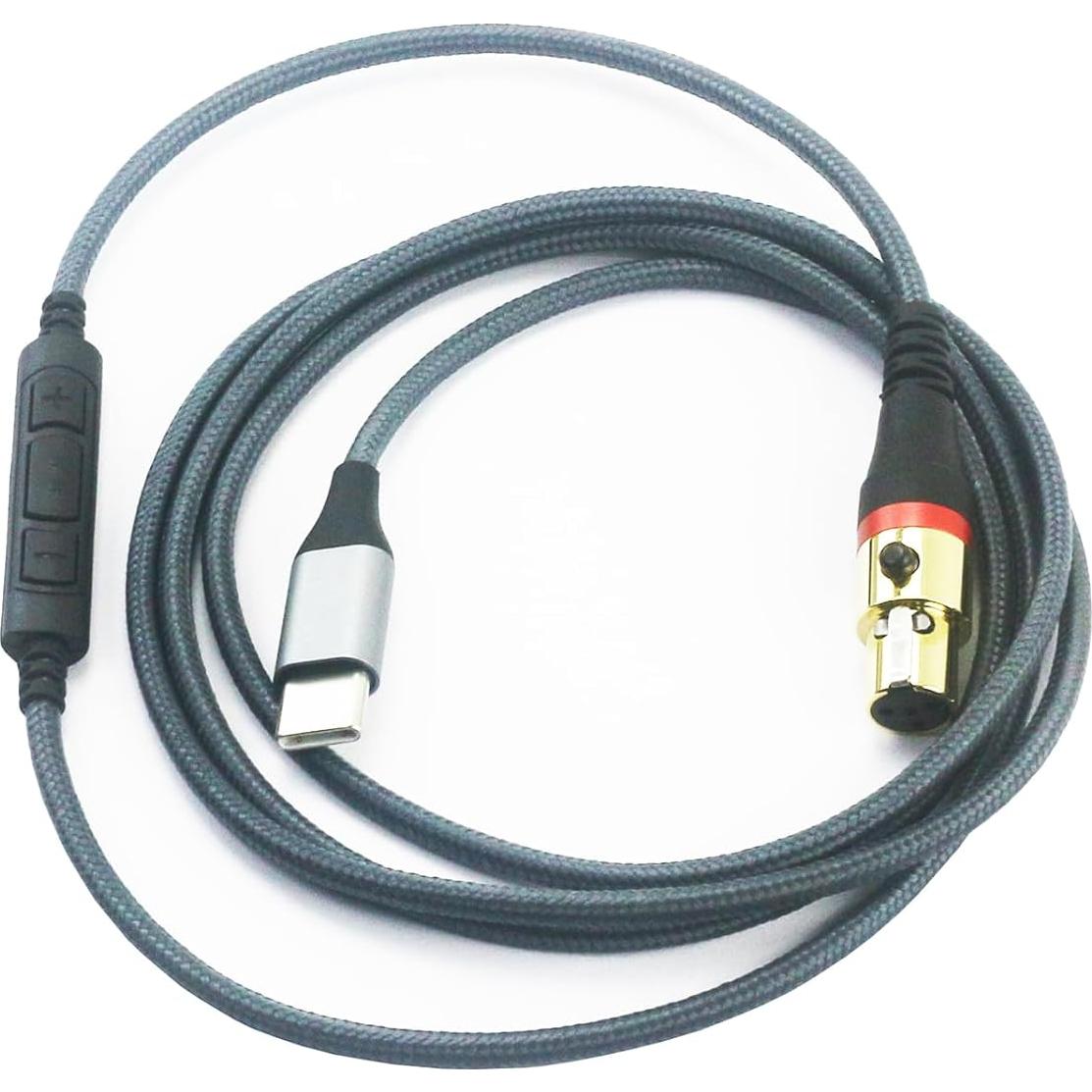 NewFantasia USB C Type-C Audio Cable Compatible with Sennheiser HD 490 PRO, HD 490 PRO Plus Headphones, Remote Volume Mic Compatible with iPhone 16/16pro/15/15Pro /Plus/iPad