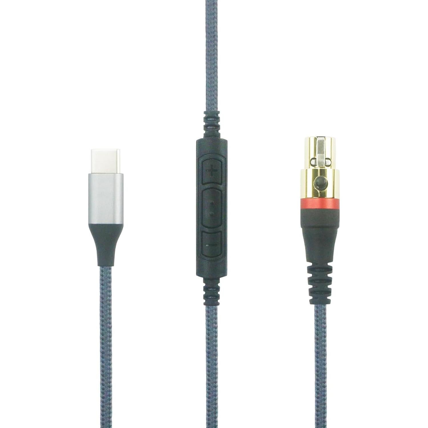 NewFantasia USB C Type-C Audio Cable Compatible with Sennheiser HD 490 PRO, HD 490 PRO Plus Headphones, Remote Volume Mic Compatible with iPhone 16/16pro/15/15Pro /Plus/iPad