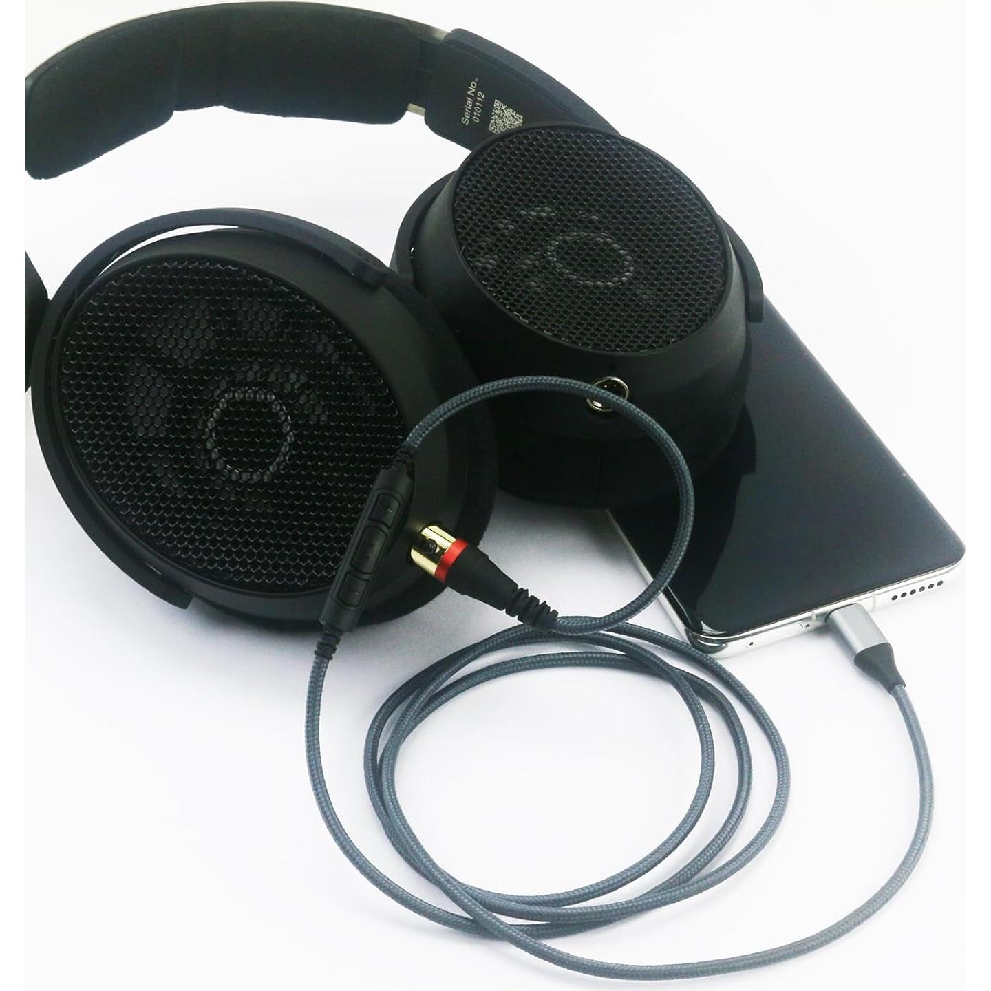 NewFantasia USB C Type-C Audio Cable Compatible with Sennheiser HD 490 PRO, HD 490 PRO Plus Headphones, Remote Volume Mic Compatible with iPhone 16/16pro/15/15Pro /Plus/iPad