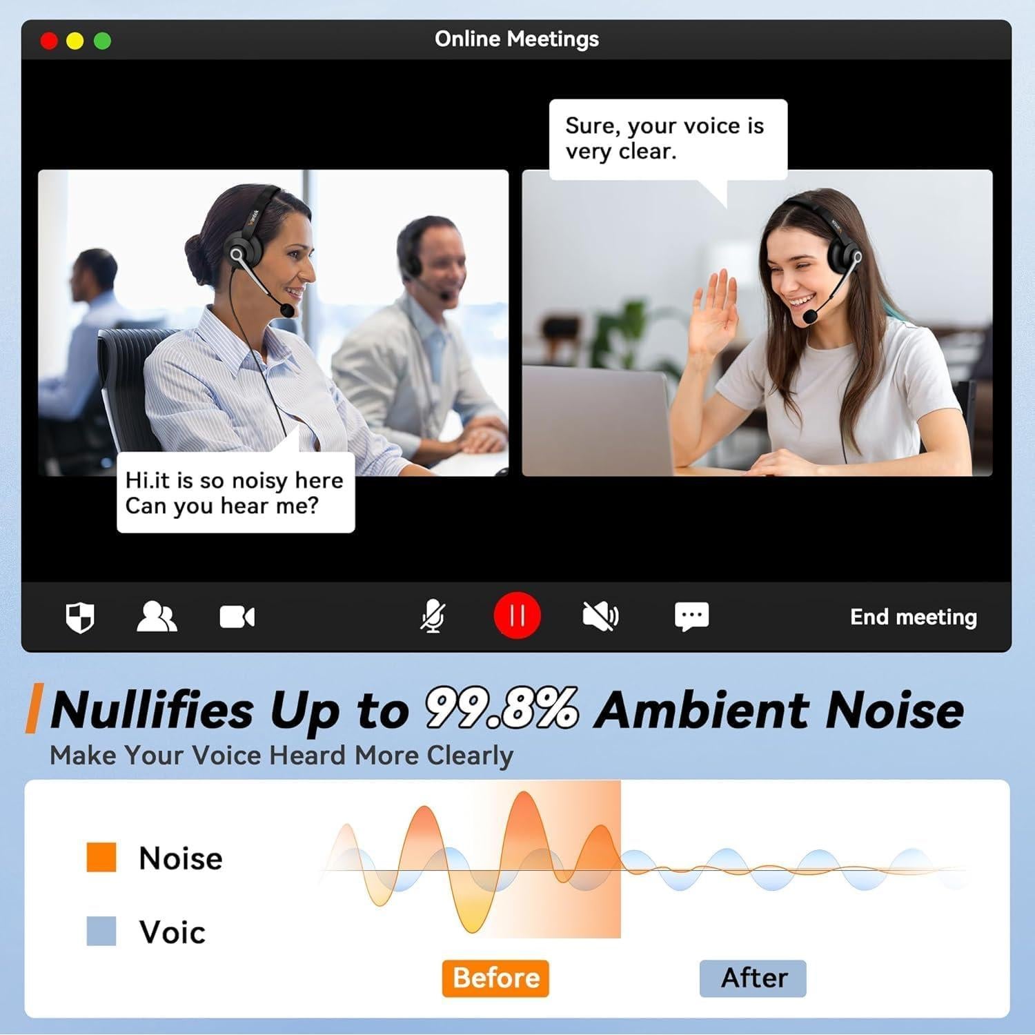 Auricular USB y 3.5mm Wantek 786FNUSB con micrófono y cancelación de ruido