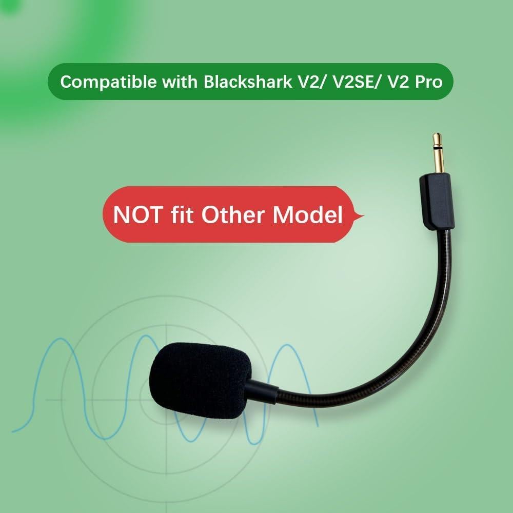 Replacement Mic Compatible with Razer BlackShark V2 / V2 Pro Headsets, Microphone Replacement Compatible with BlackShark V2 SE Headphones