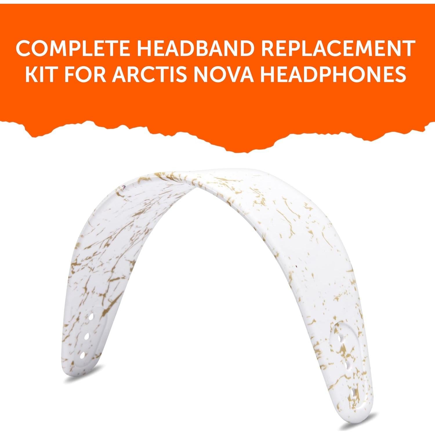 WC HeadbandZ Arctis Nova - Upgraded Silicone Headband for Arctis Nova Headsets by Wicked Cushions - Enhanced Flexibility, Comfort, and Style with Matching Earpad Designs| Gold Marble