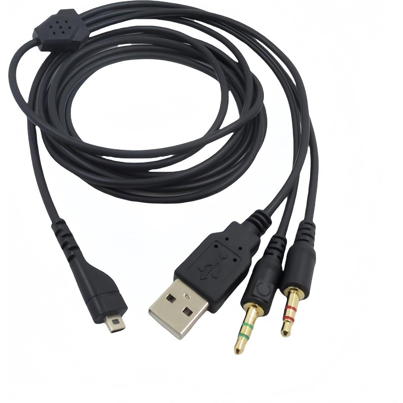 Cable de Audio USB de 2m para Auriculares SteelSeries Arctis 3/5/7/Pro