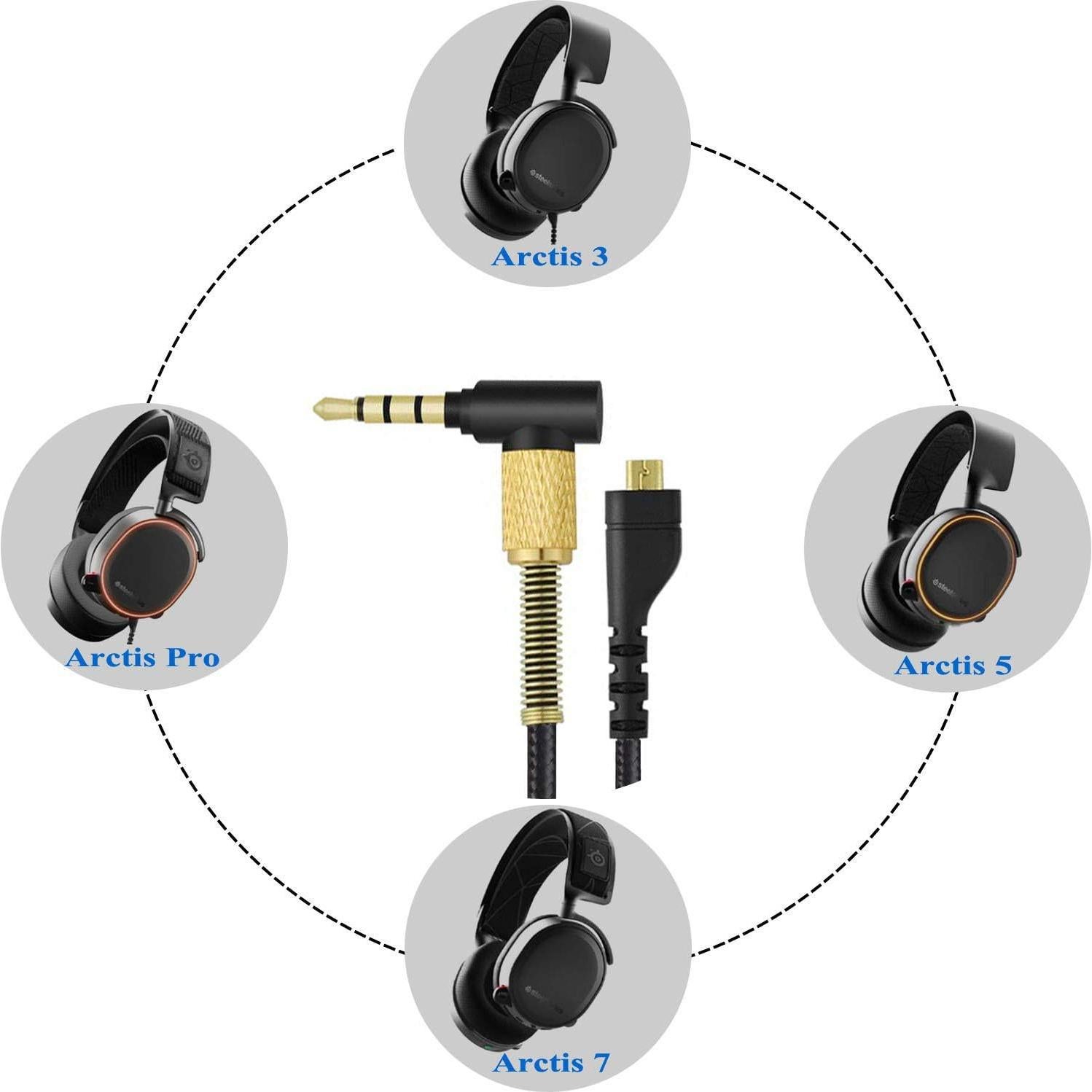 Cable de Audio de Reemplazo Vcddom 2m para Arctis 3/5/7/Pro