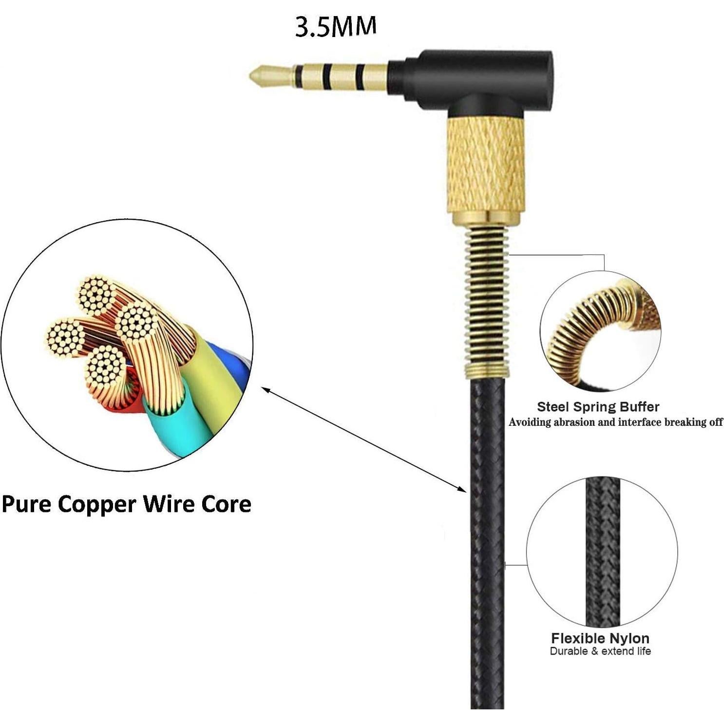 Cable de Audio de Reemplazo Vcddom 2m para Arctis 3/5/7/Pro