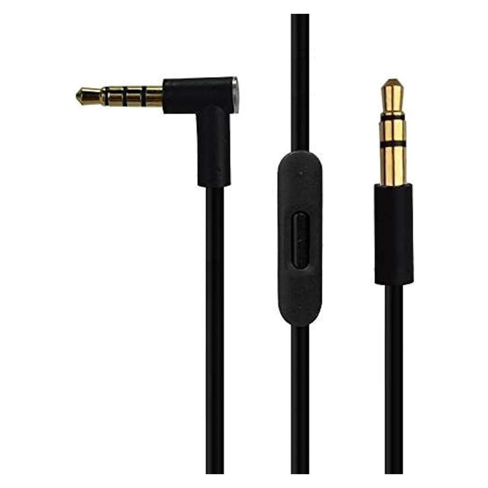 Audio Aux Cable Cord Wire with Inline Microphone and Control for Beats by Dr Dre Headphones Solo Studio Pro Detox Wireless Mixr Executive Pill Sony Noise Cancelling & More (Black)