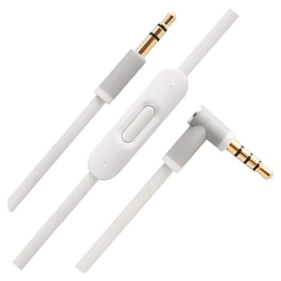 Replacement Audio Cable Cord with Inline Mic and Volume Control Compatible with Beats by Dr Dre Headphones Solo/Studio/Pro/Detox/Wireless/Mixr/Executive/Pill, White
