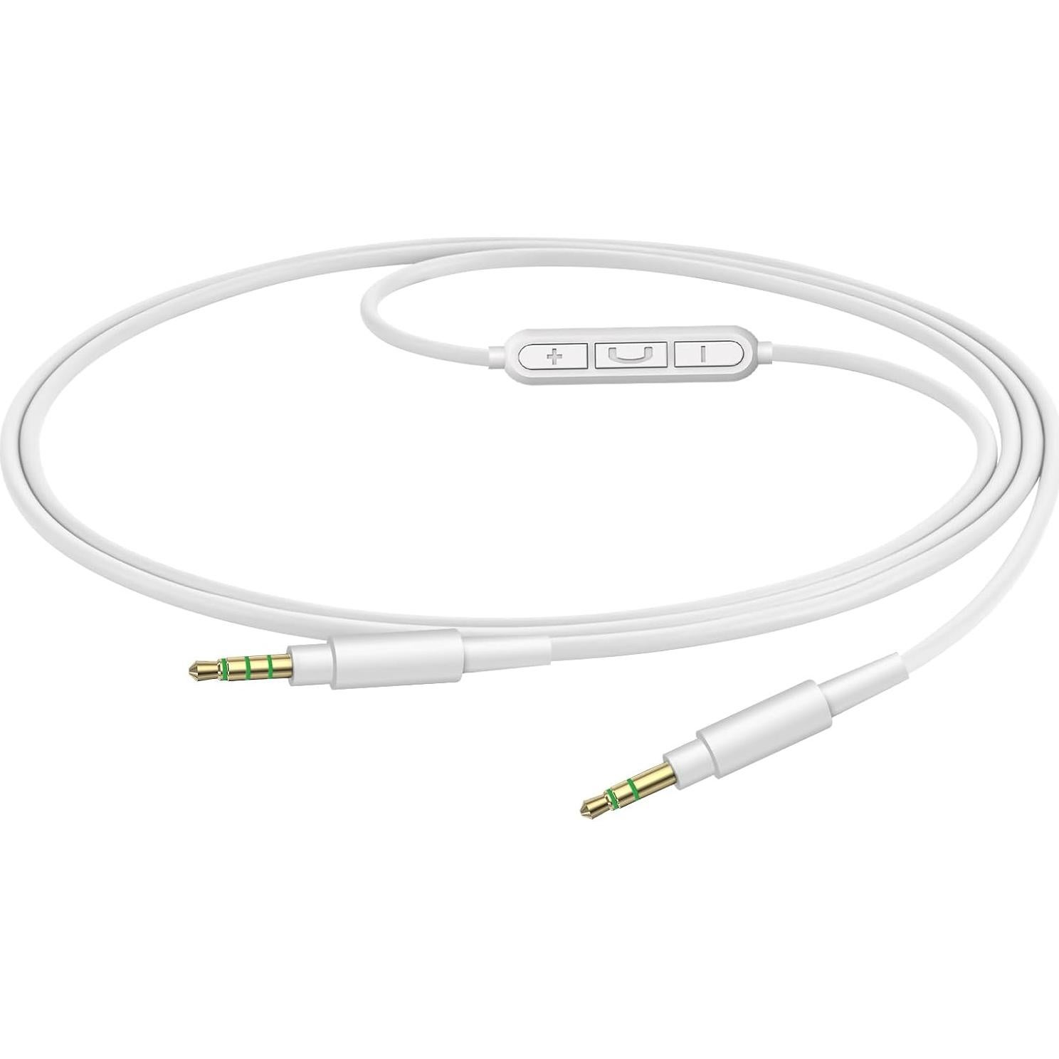Audio Cable with Mic Compatible with Beats Studio Pro/3/2, Solo 4/3/2, Mixr Cable, 3.5mm Replacement Stereo Cord with Inline Microphone and Volume Control (4 ft/1.2 m)