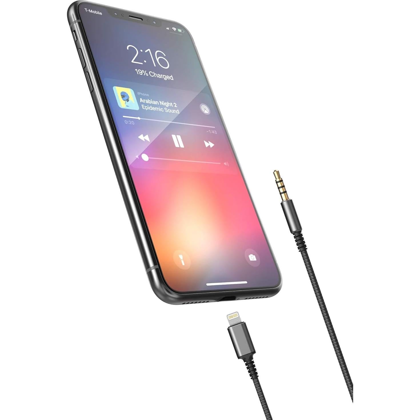 Cable de Auriculares Lightning a 3.5mm Thore 1.2m con Micrófono