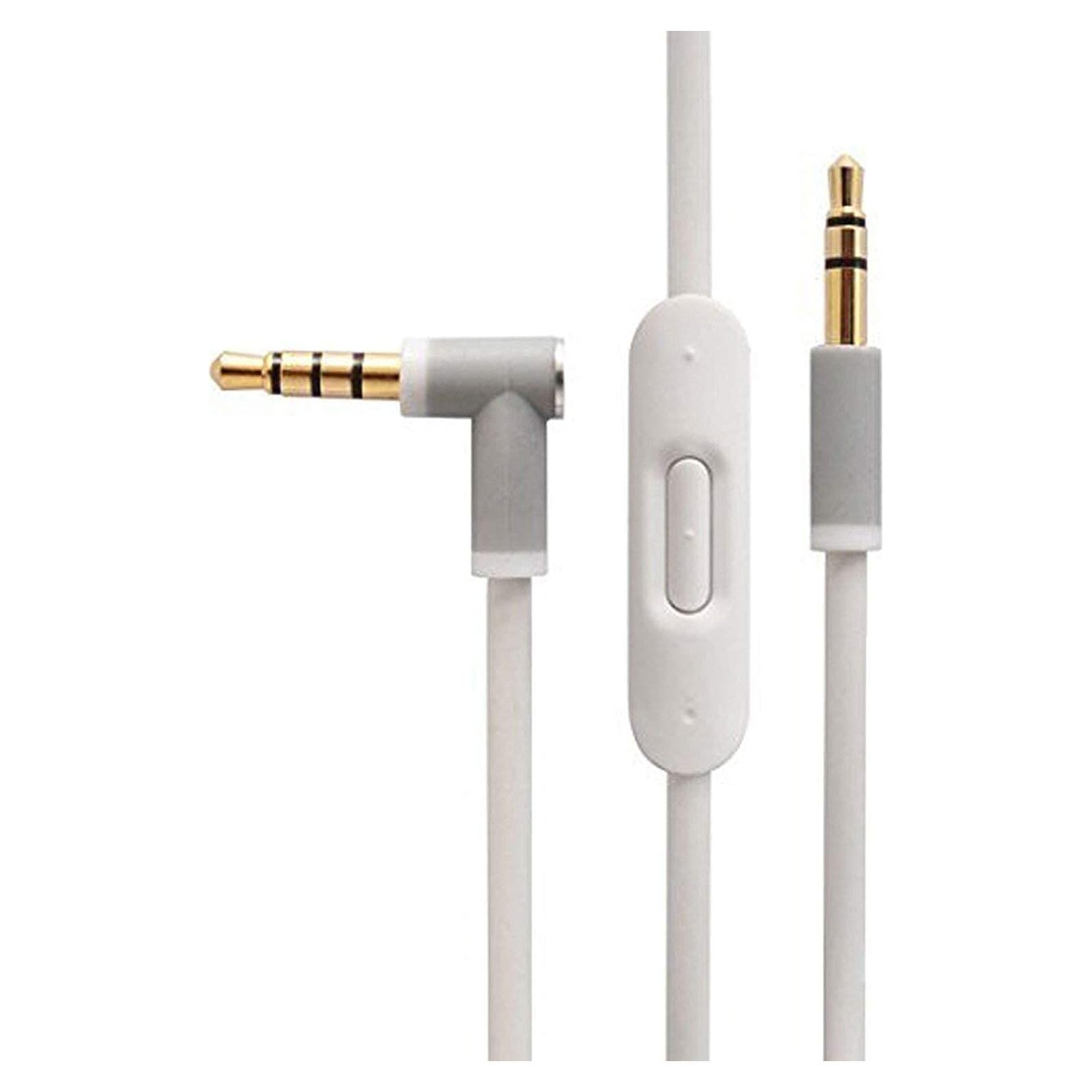 Replacement Solo 3 Audio Cable Solo 4 Cord Wire in-line Microphone and Control Compatible with Beats by Dr Dre Solo/Solo HD/Studio/Pro/Detox/Mixr/Executive/Pill Headphones (White)