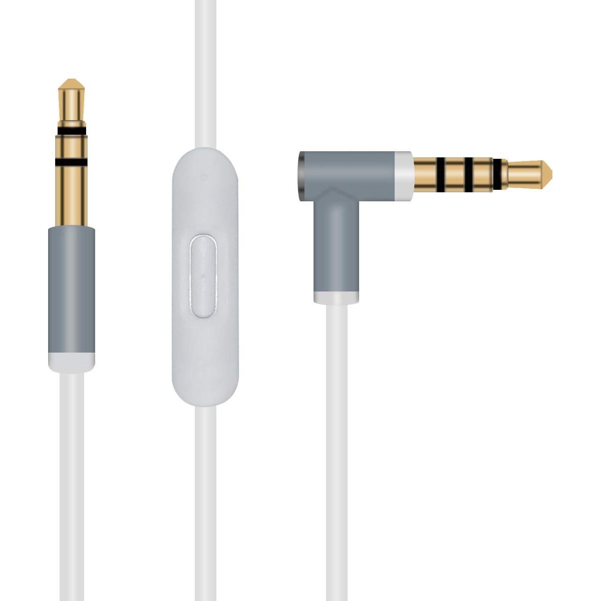 Replacement Solo 3 Audio Cable Solo 4 Cord Wire in-line Microphone and Control Compatible with Beats by Dr Dre Solo/Solo HD/Studio/Pro/Detox/Mixr/Executive/Pill Headphones (White)