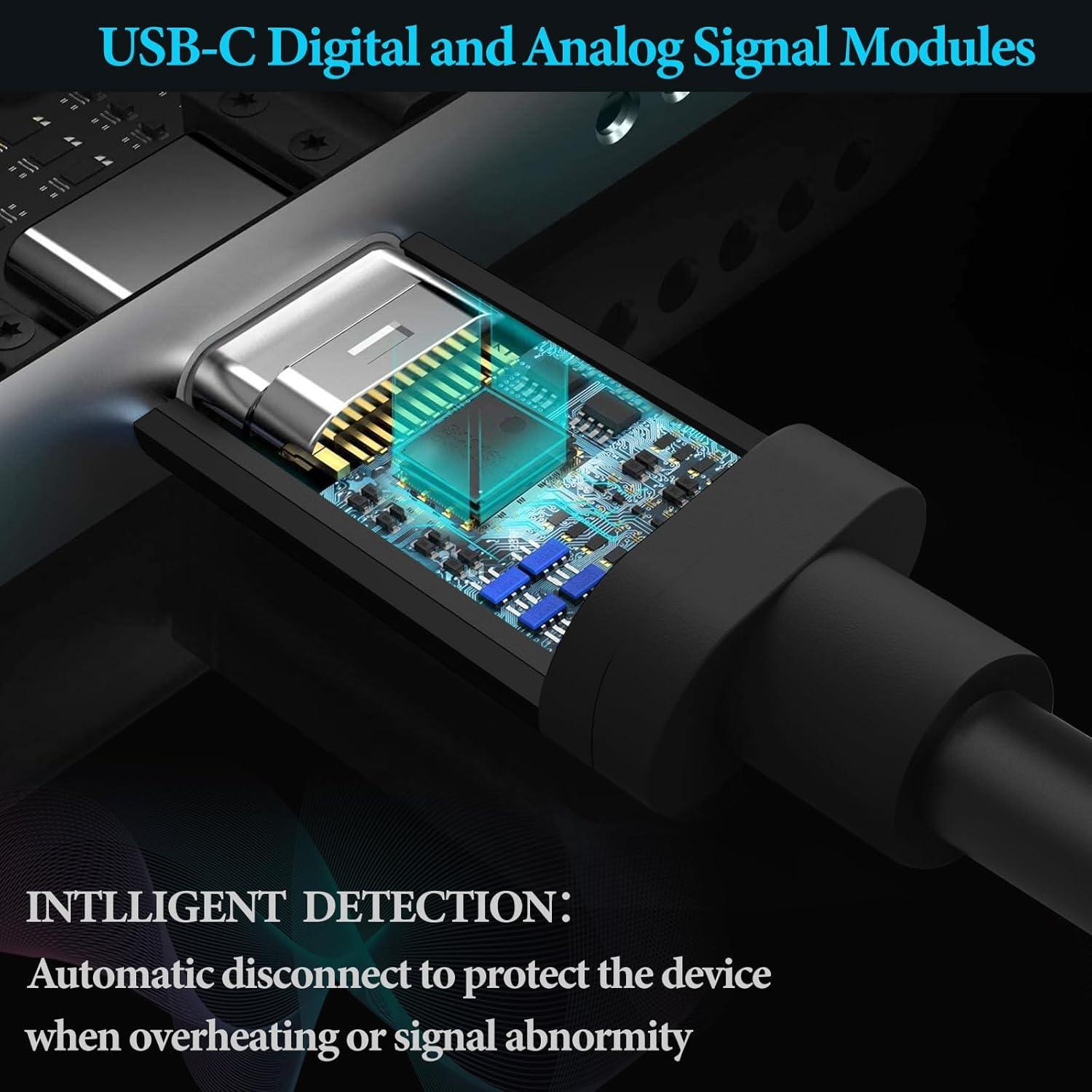 Cable USB-C a Audio con Micrófono GEEKRIA 1.2m para Beats